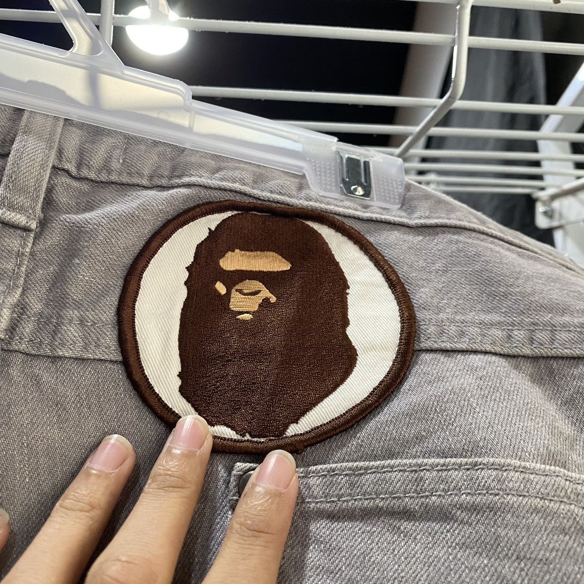 Bape Champion Logo Denim Size US 33 - 5 Thumbnail