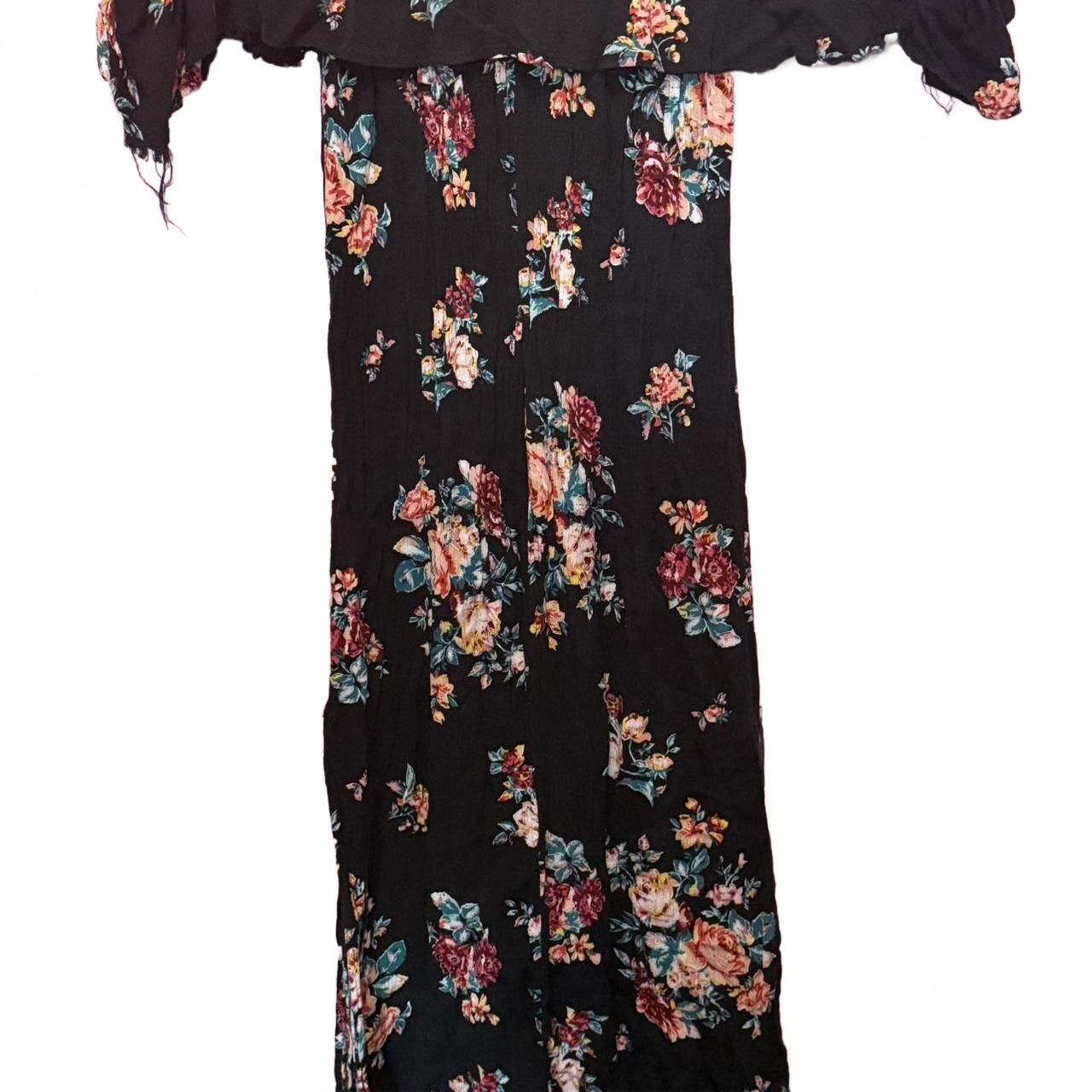 Designer Boho Floral Off-Shoulder Midi Dress Size XS / US 0-2 / IT 36-38 - 2 Thumbnail