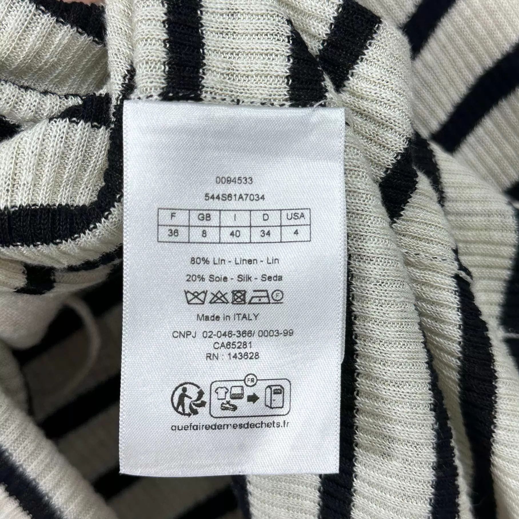 Dior Dior linen blend navy collar logo knit top size 38 Size S / US 4 / IT 40 - 4 Thumbnail