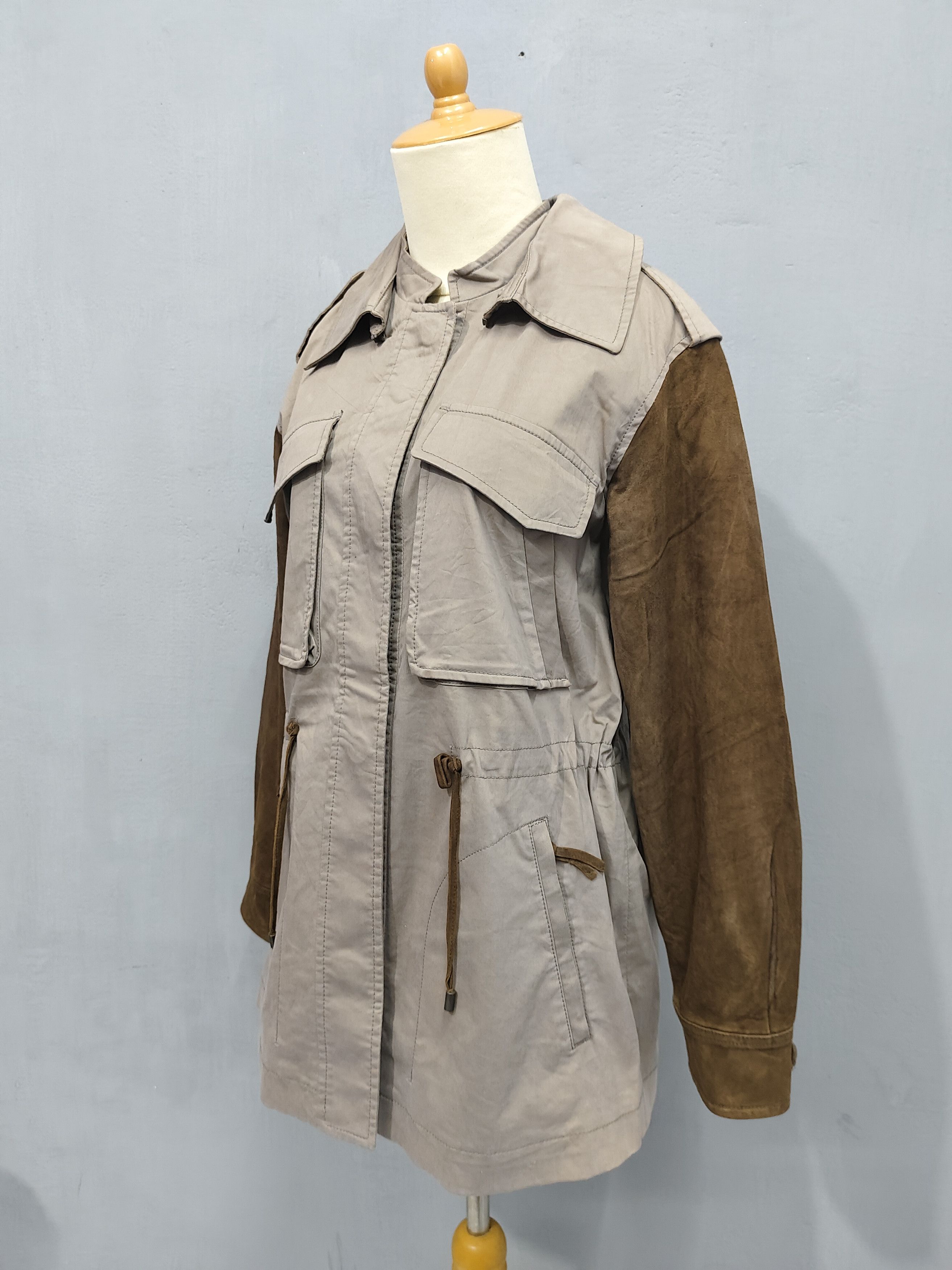 Seditionaries 00s G.Botticelli- Suede Sleeve Safari Style Utility Jacket Size M / US 6-8 / IT 42-44 - 10 Thumbnail