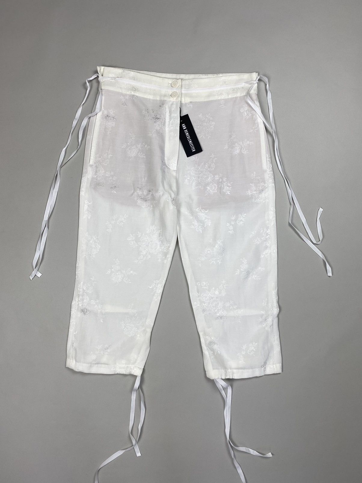 Ann Demeulemeester linen blend patterned cropped pants