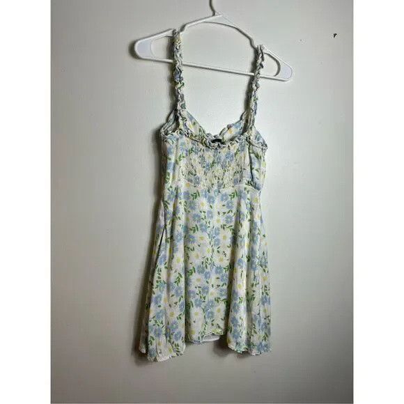 Zara ZARA Floral Yellow/Blue Dress Size Small Size S / US 4 / IT 40 - 3 Thumbnail