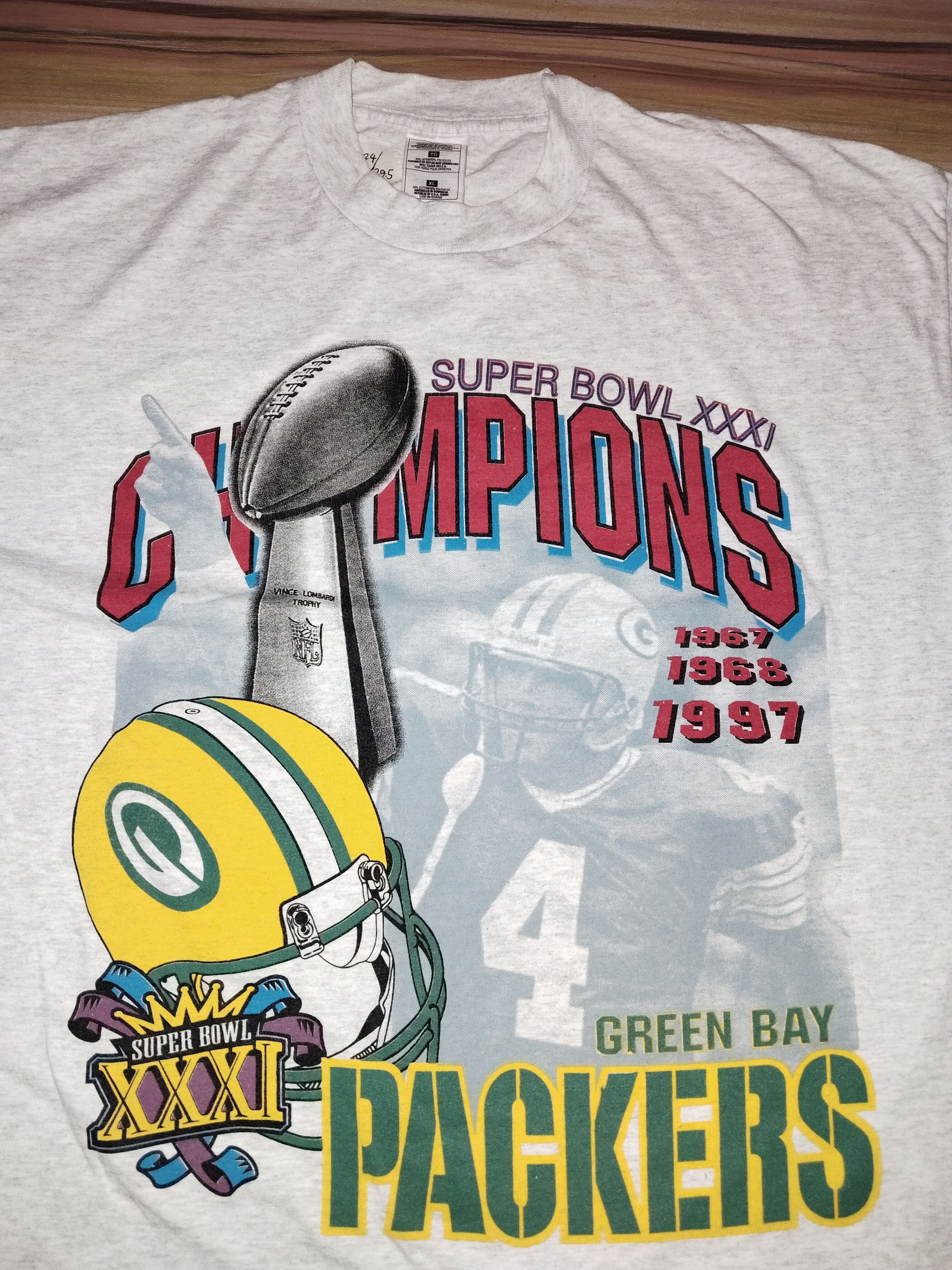Fruit Of The Loom Vintage NFL GREEN BAY PACKERS Super Bowl XXXI Championsam Size US L / EU 52-54 / 3 - 2 Thumbnail