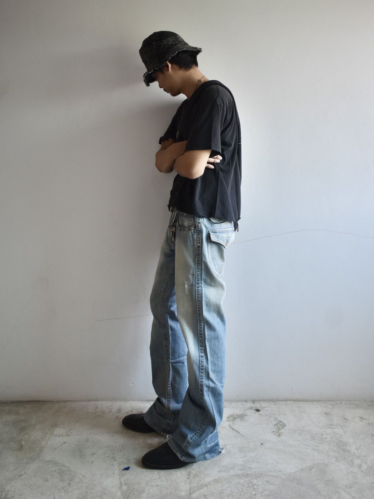 Japanese Brand IKKA Denim Flared Jeans Size US 34 / EU 50 - 10 Thumbnail