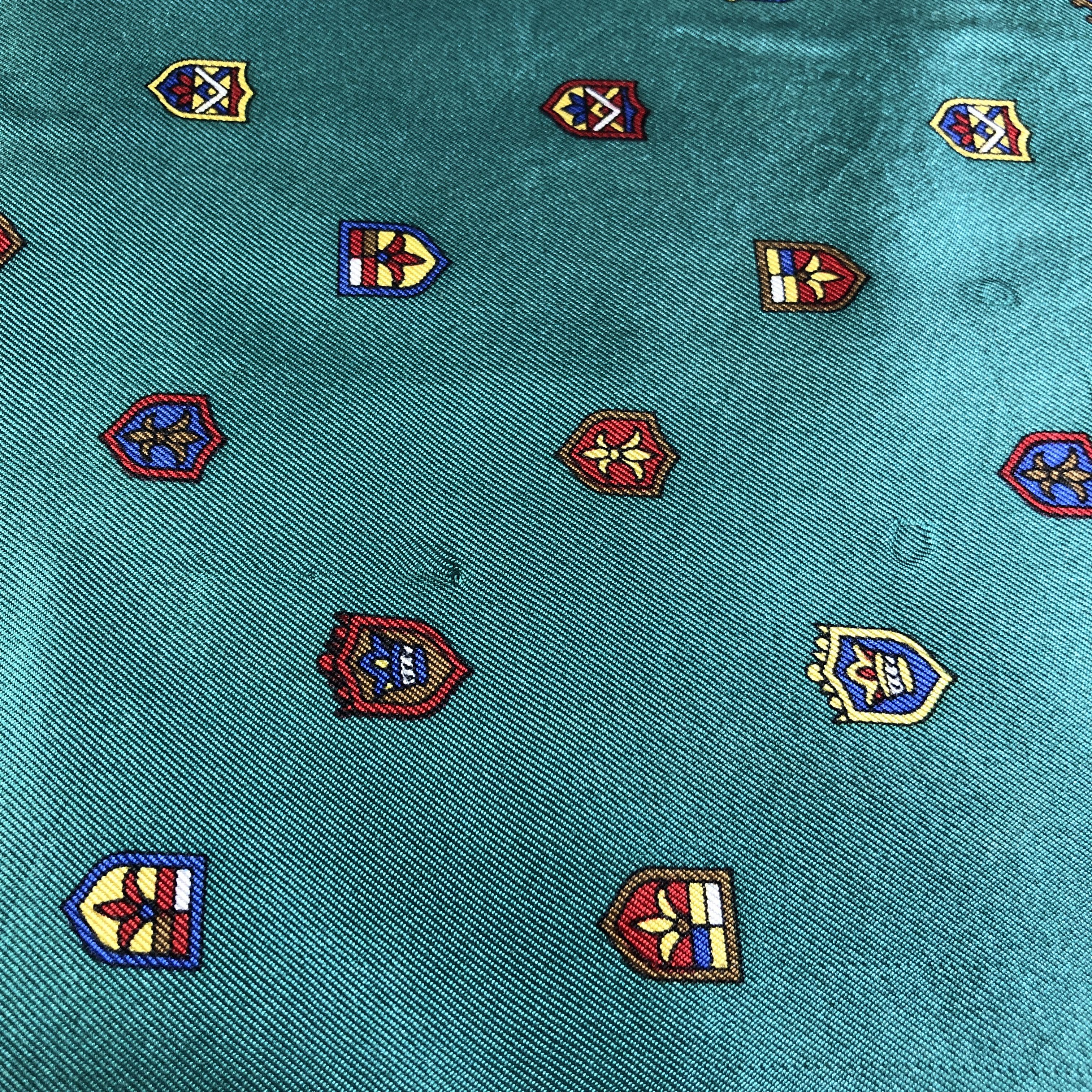 Vintage Felix Buhler Coats of Arm Hand Rolled Silk Scarf Stole M1028 Size ONE SIZE - 5 Thumbnail