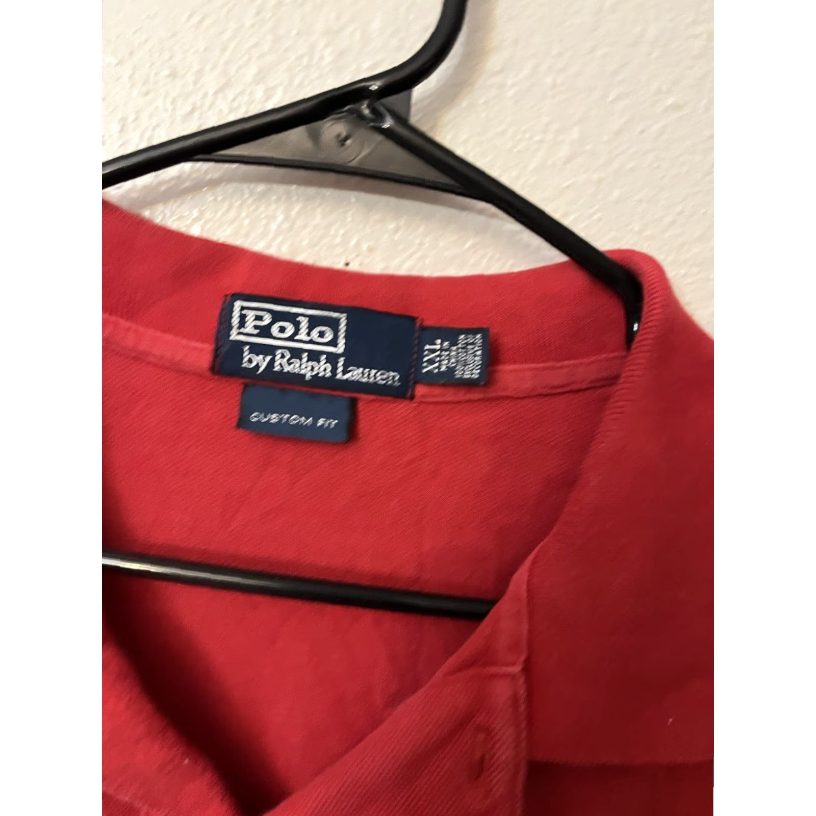 Polo Ralph Lauren VINTAGE POLO Ralph Lauren Mens S/S Custom Fit Polo Red W/ Logo Sz 2XL Size US XXL / EU 58 / 5 - 2 Thumbnail