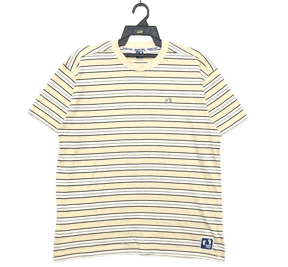 Hang Ten Vintage 90s Hang Ten Embroidered Stripes Logo T-Shirt | L Size US L / EU 52-54 / 3 - 1 Thumbnail