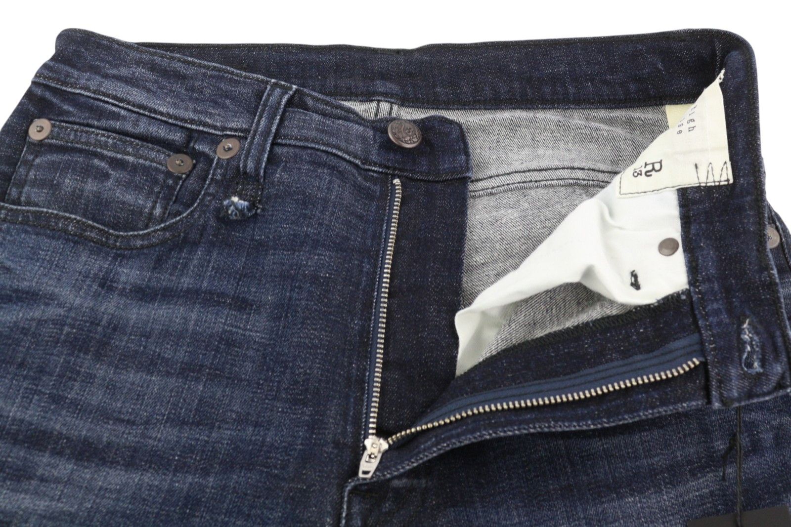 R13 HIGH RISE SKINNY 27 Howell Indigo Washed Faded 85795 Size 27" / US 4 / IT 40 - 3 Thumbnail