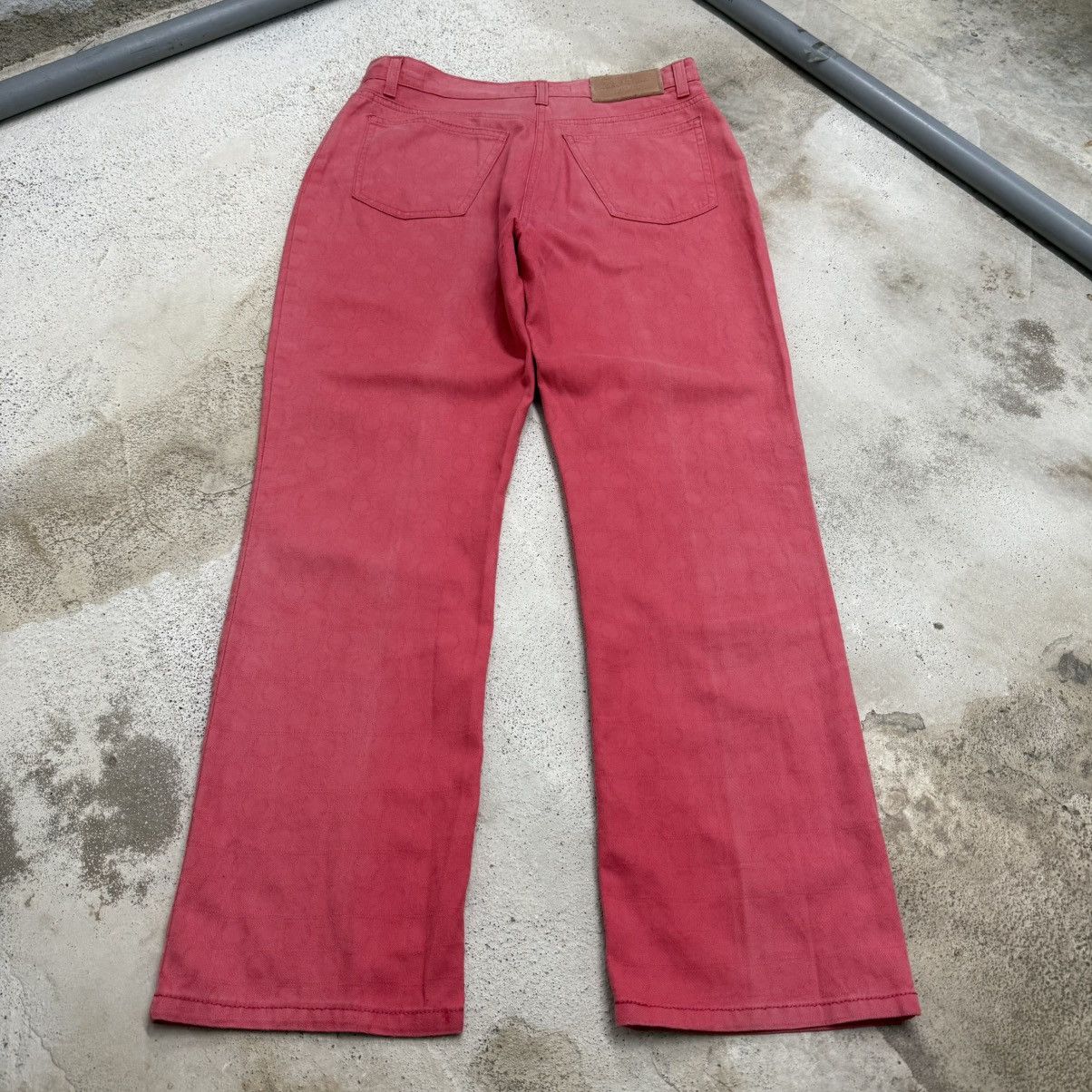 Salvatore Ferragamo Vintage Salvatore Ferragamo Faded Monogram Denim Pants Size US 29 - 2 Thumbnail