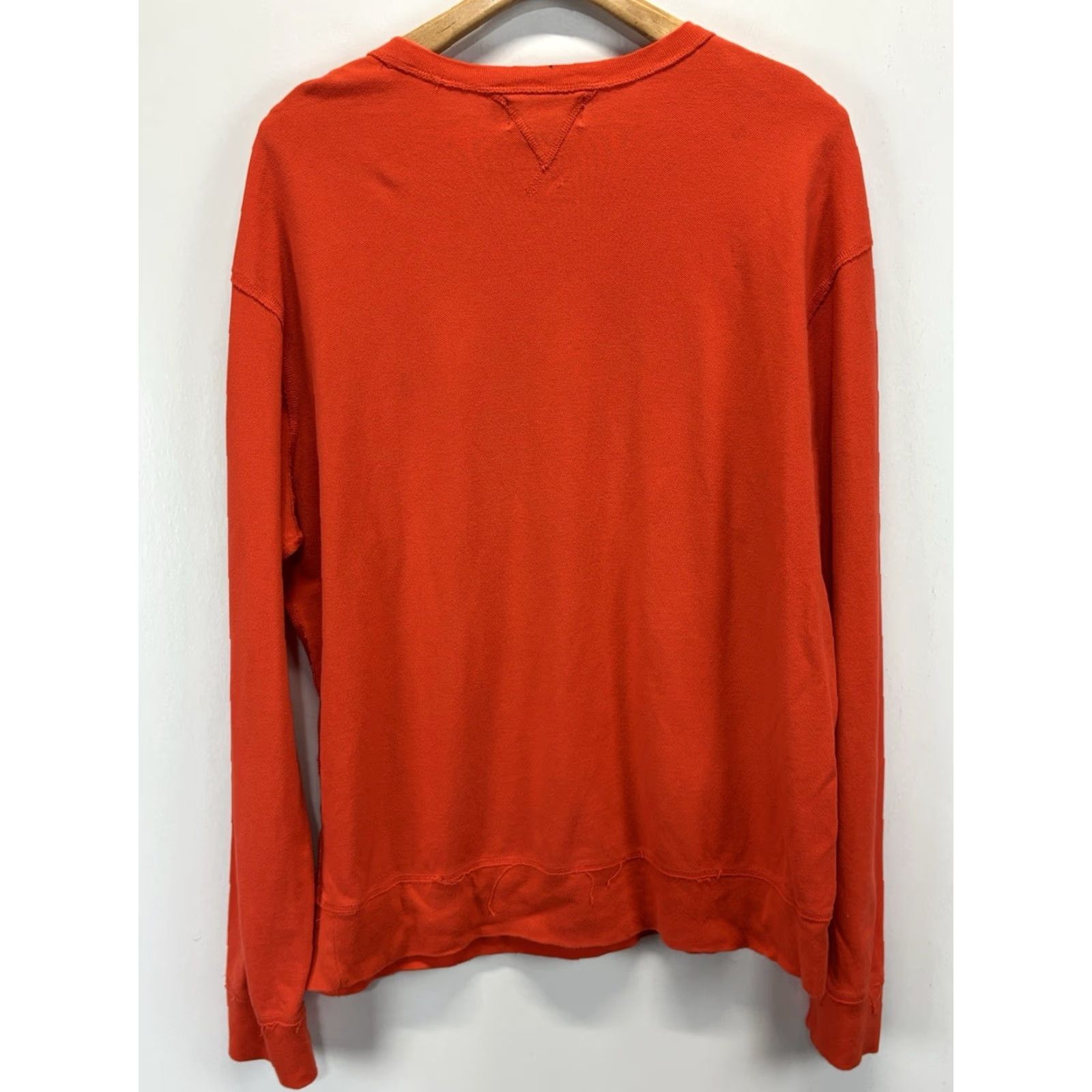 Polo Ralph Lauren VINTAGE Polo Ralph Lauren Sweater Men’s XL Orange Crew Neck Pony Logo Distressed 90s Size US XL / EU 56 / 4 - 4 Thumbnail