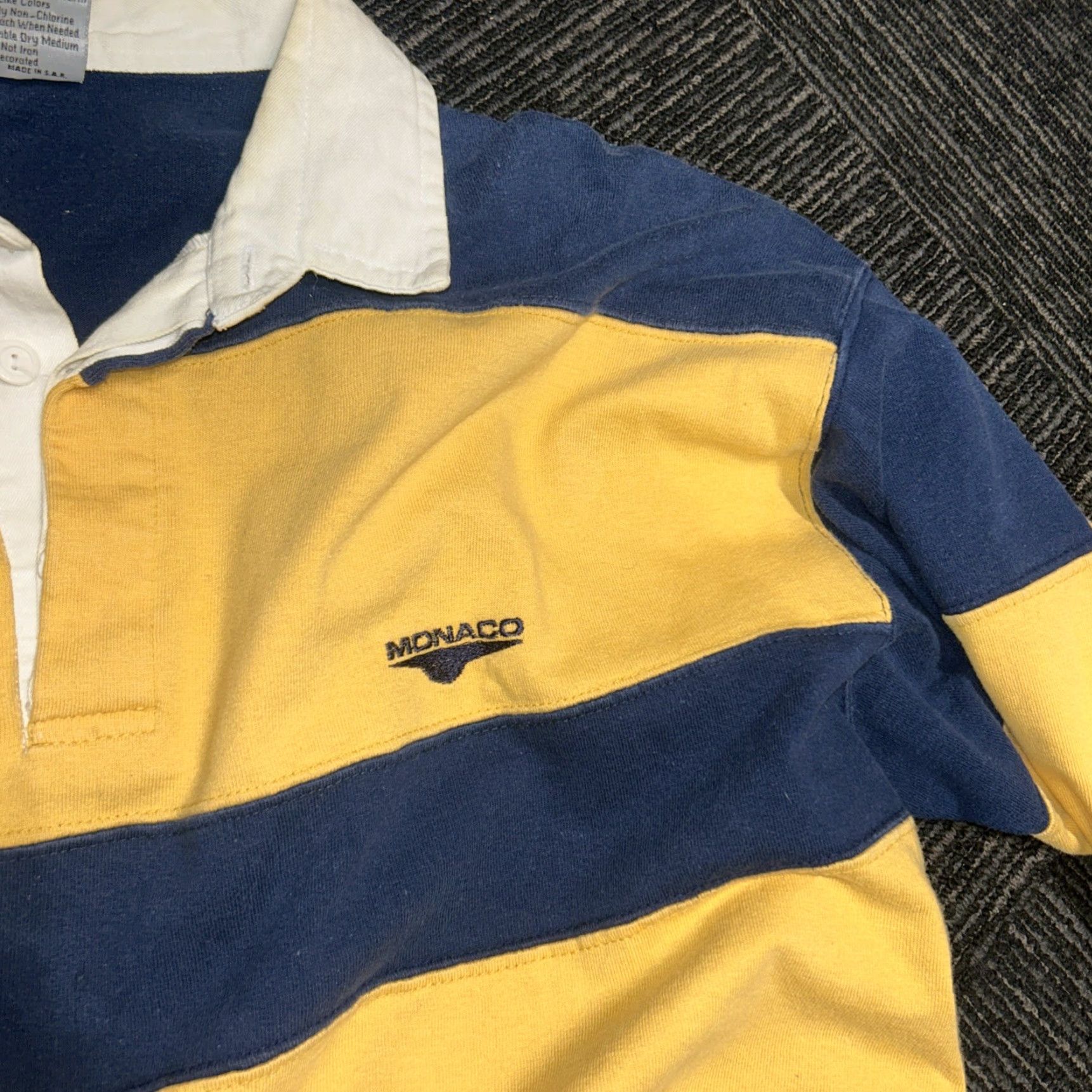 Vintage Collegiate Rugby Shirt Men L 100% Cotton USA Spirit Bkue And Gold Polo University Collegiate Style Size US L / EU 52-54 / 3 - 2 Thumbnail