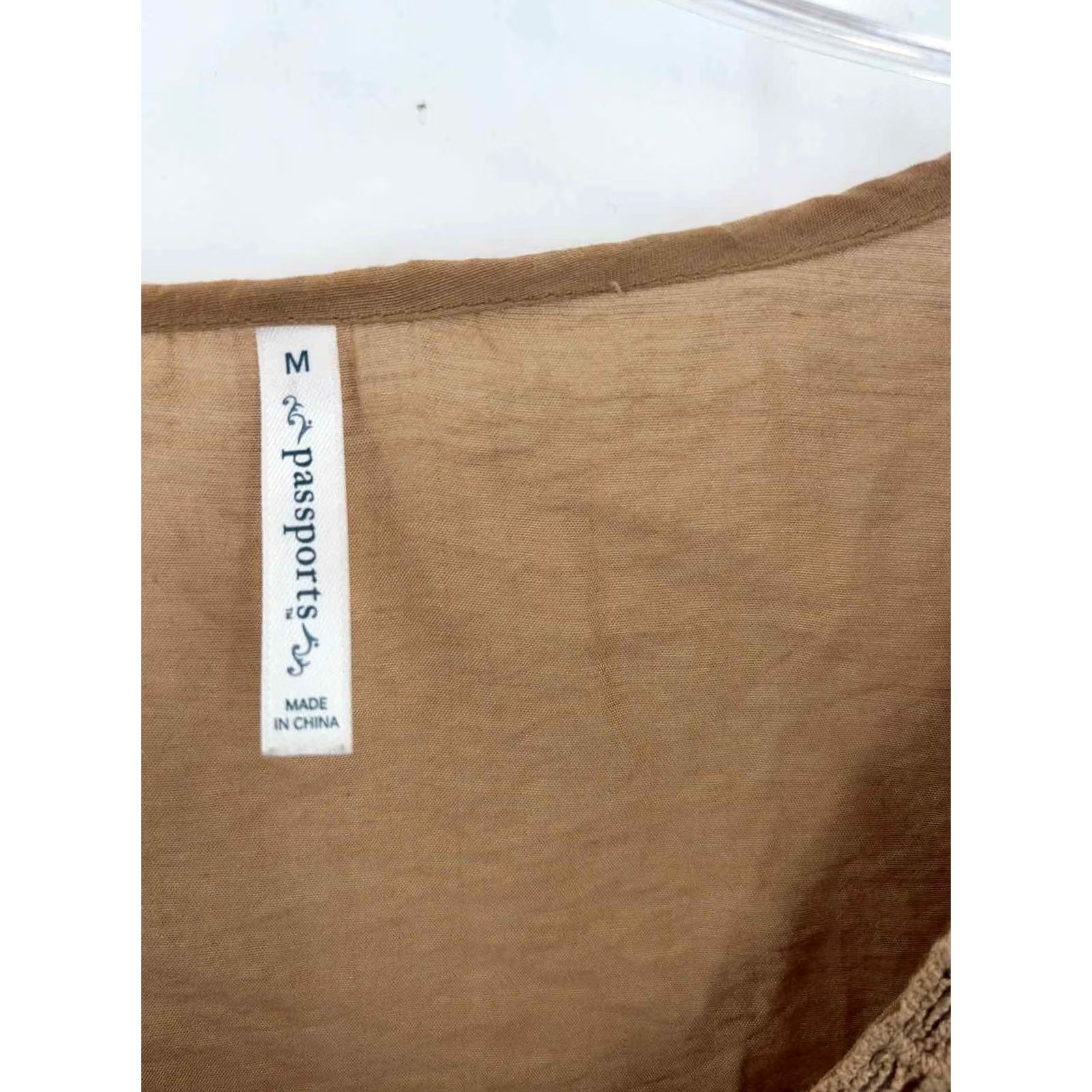 Vintage Passport Tan Blouse Size Medium Size M / US 6-8 / IT 42-44 - 3 Thumbnail