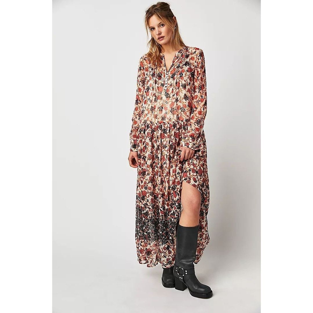 Free People New Free People See It Through Dress $168 SMALL Tea Combo Size S / US 4 / IT 40 - 2 Thumbnail