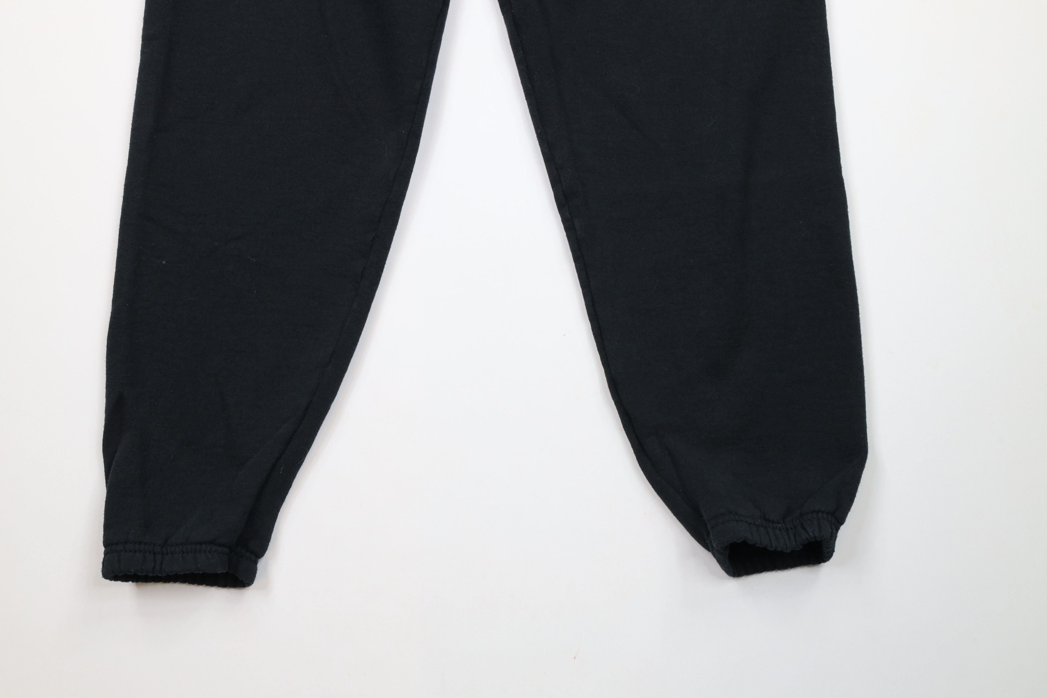 Vintage Vintage 90s Streetwear Blank Cuffed Sweatpants Joggers Black Size US 34 / EU 50 - 4 Thumbnail