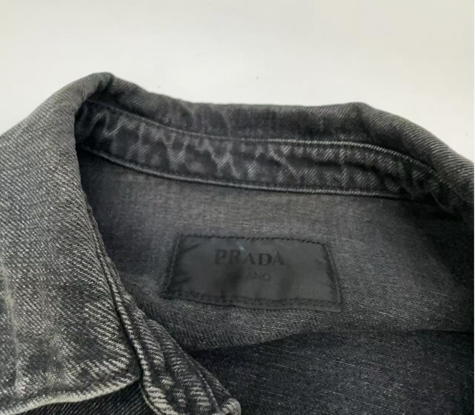 Prada PRADA SS22 Distressed Denim Short Sleeve Shirt - yq Size US M / EU 48-50 / 2 - 5 Thumbnail