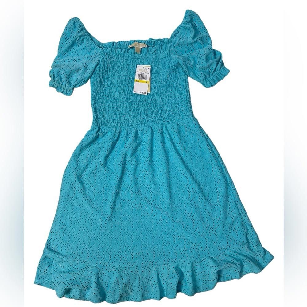Michael Kors Michael Kors l NWT Turquoise Smocked Eyelet Dress Medium Size M / US 6-8 / IT 42-44 - 3 Thumbnail