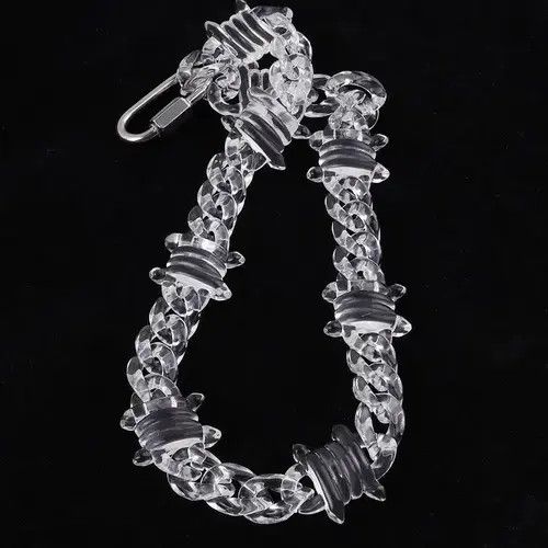Japanese Brand Unisex Transparent Acrylic Thorns Chain Necklace Size ONE SIZE - 1 Thumbnail