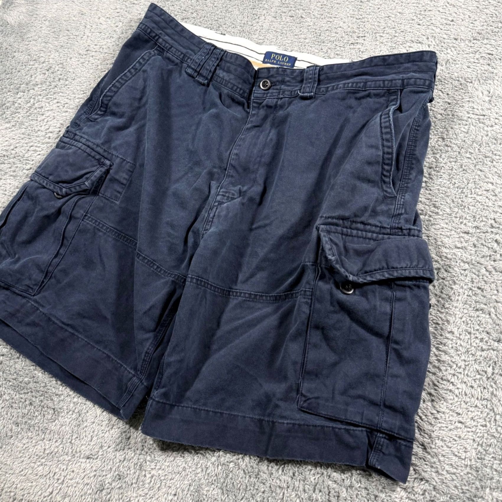 Polo Ralph Lauren Polo Ralph Lauren Mens Size 38 Navy Blue Heavy Cargo Shorts Utility Thick Size US M / EU 48-50 / 2 - 2 Thumbnail