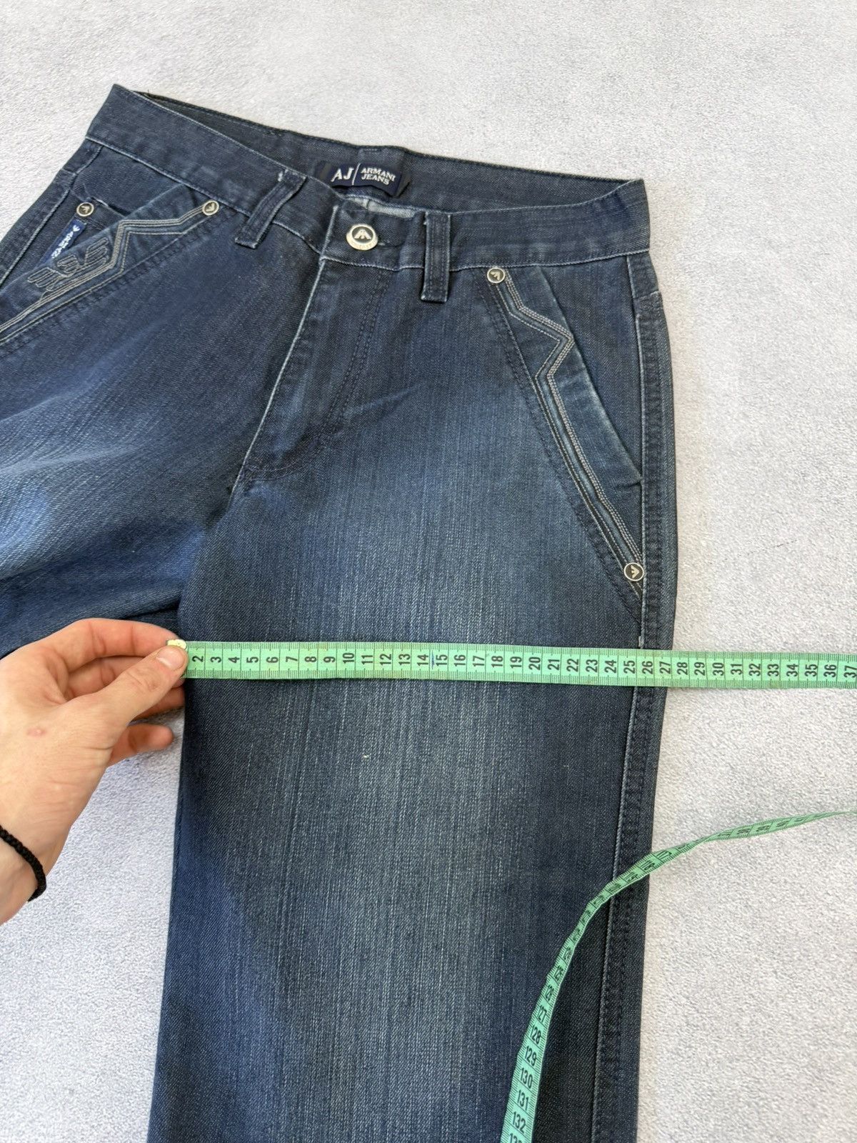 Japanese Brand Vintage Streetwear Armani 00s Retro Flared Baggy Y2K Jeans Size US 30 / EU 46 - 14 Thumbnail