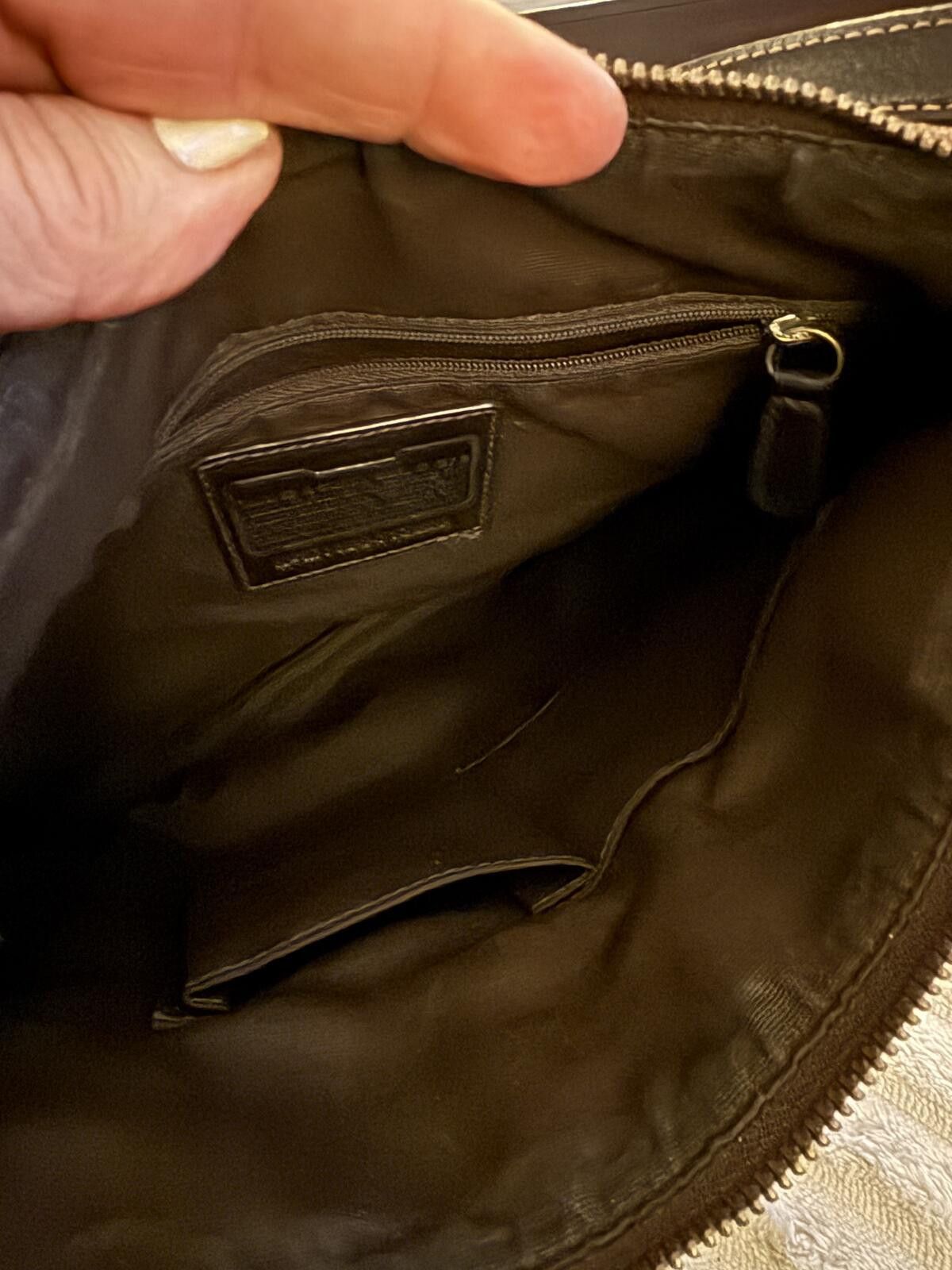 Coach Coach Signature Brown Crossbody Bag with Black Leather Trim Size ONE SIZE - 6 Thumbnail