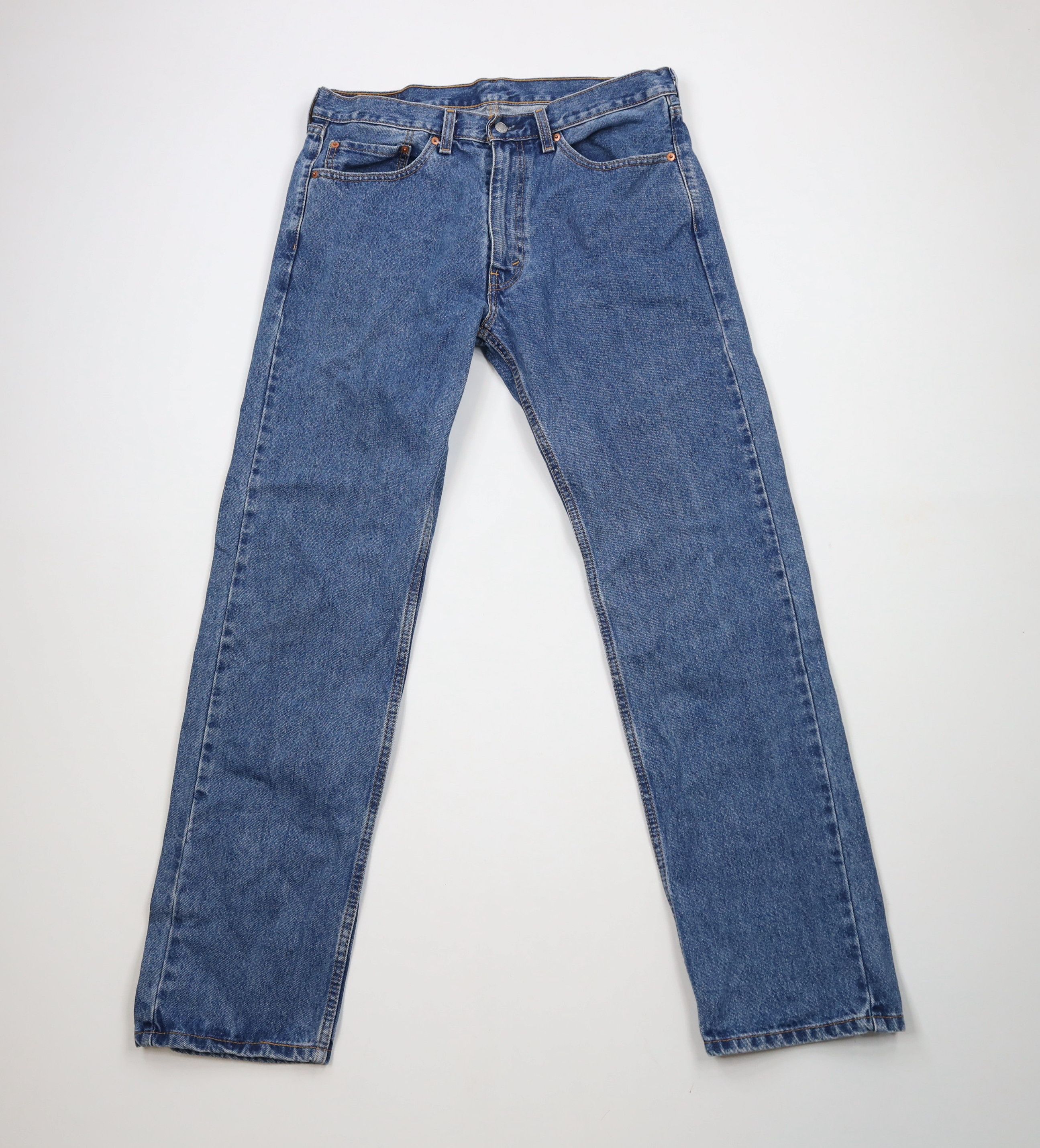 Levi's × Vintage Vintage Y2K Levis 505 Regular Straight Leg Denim Jeans Blue Size US 36 / EU 52 - 1 Thumbnail