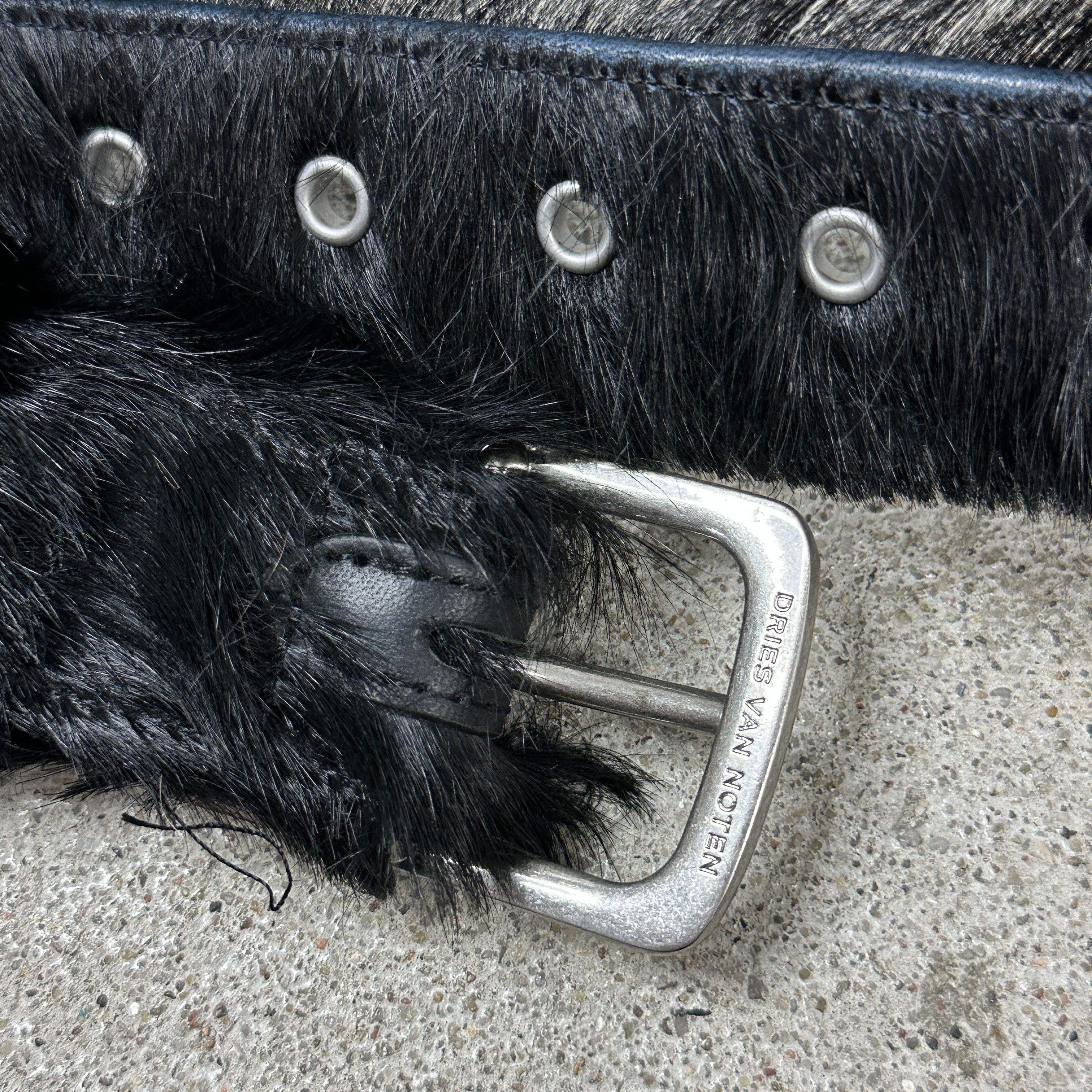 Dries Van Noten × Vintage Vintage Avant Garde Y2K Dries Van Noten Pony Hair Belt Size ONE SIZE - 6 Thumbnail