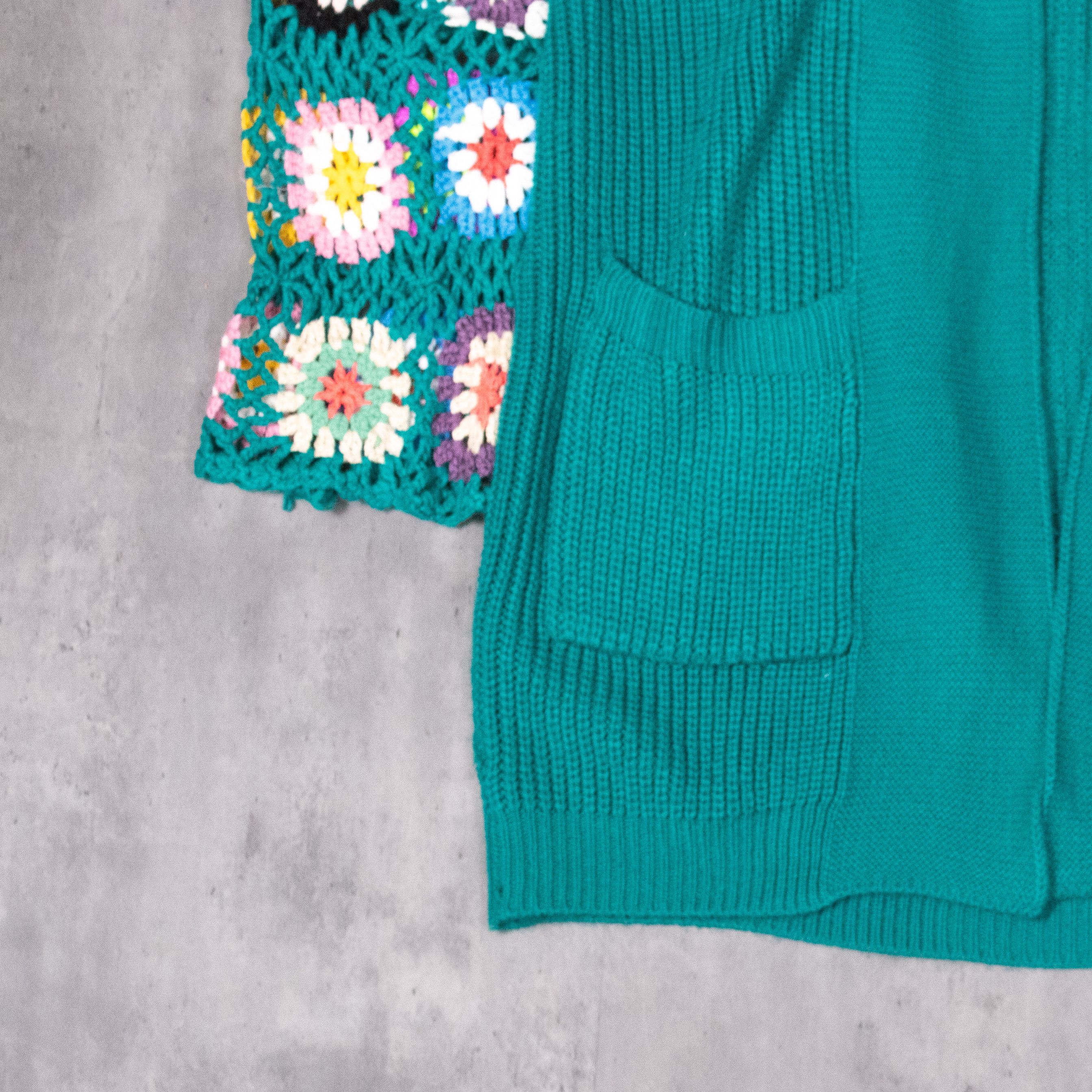 Vintage VIntage Y2K 2000's Teal Flower Corset Baggy Cardigan Shawl Size US M / EU 48-50 / 2 - 4 Thumbnail