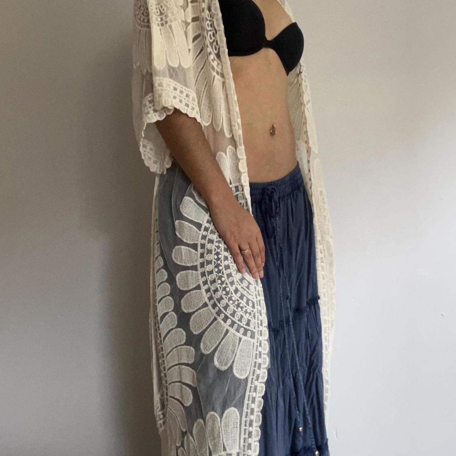 Other Cream and white floral crochet cover-up and sheer lace trim Size ONE SIZE - 4 Thumbnail