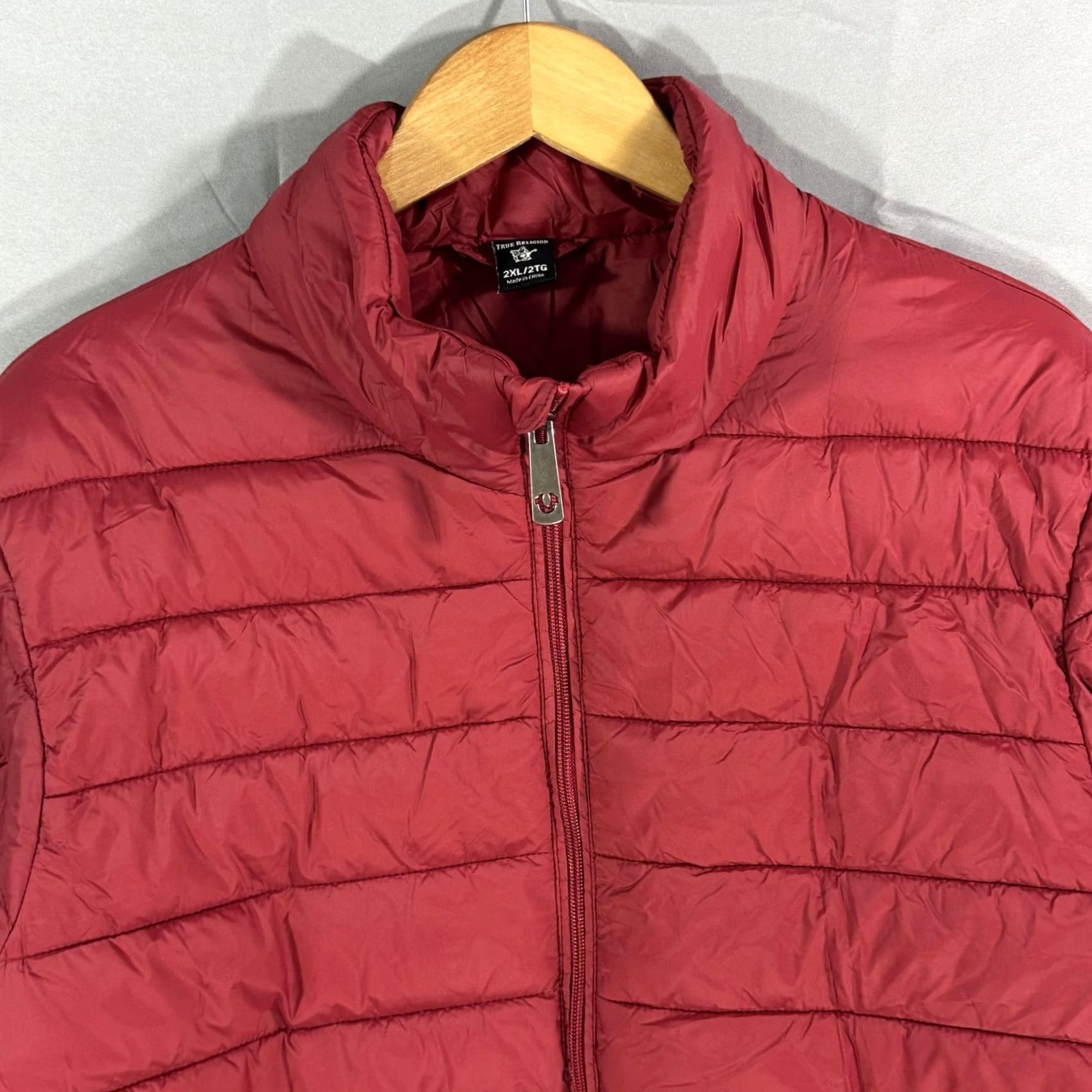 True Religion True Religion Jacket Mens 2XL Red Puffer Quilted Full Zip Lightweight Nylon Coat Size US XXL / EU 58 / 5 - 3 Thumbnail