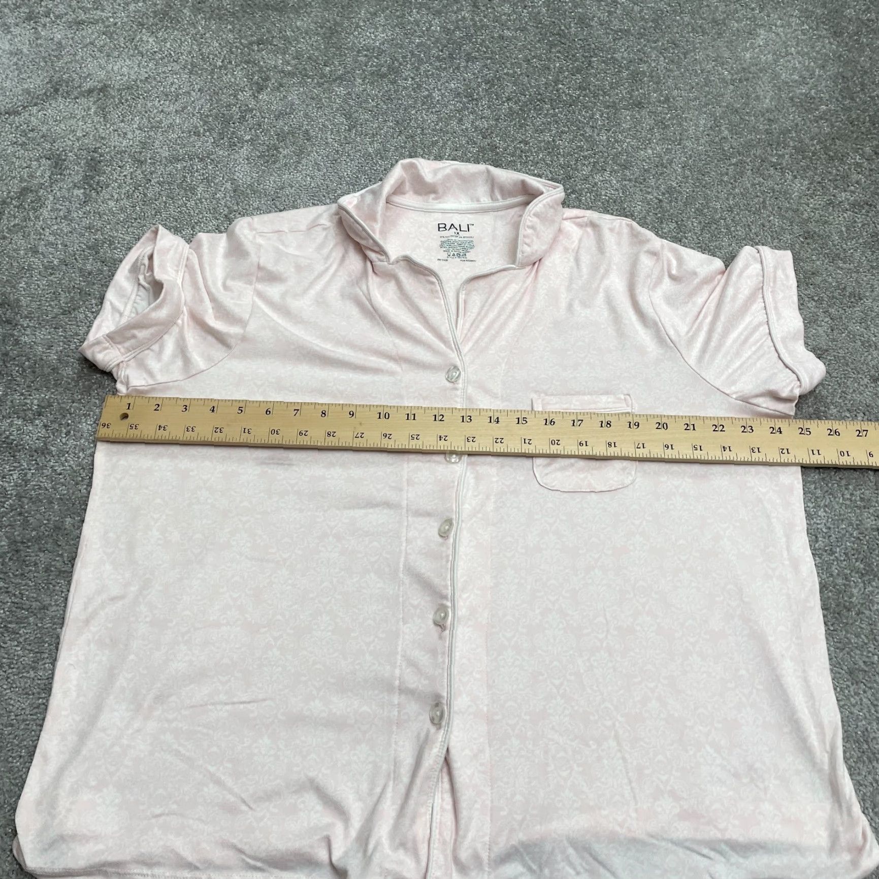 Vintage Bali Pajama Top Womens XL Pink Paisley Short Sleeve Button Down Shirt Size XL / US 12-14 / IT 48-50 - 6 Thumbnail