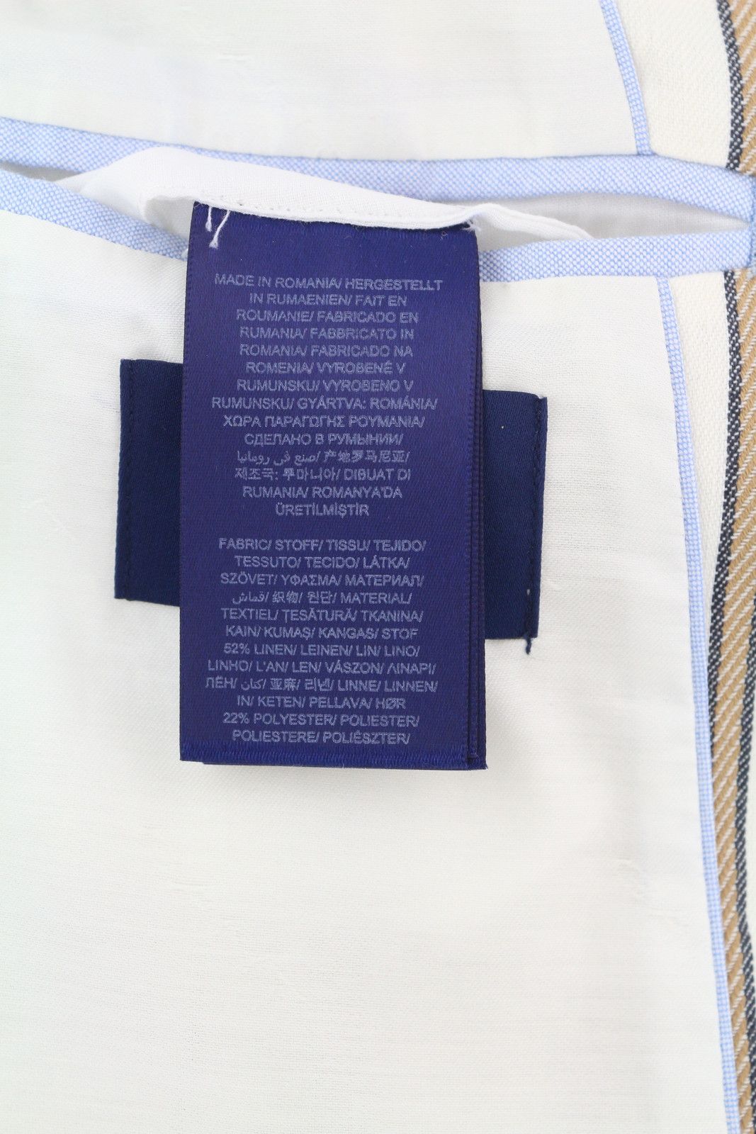 Gant STRIPE LINEN STRAIGHT EU36 Off-White Linen Blend 85336 Size S / US 4 / IT 40 - 10 Thumbnail