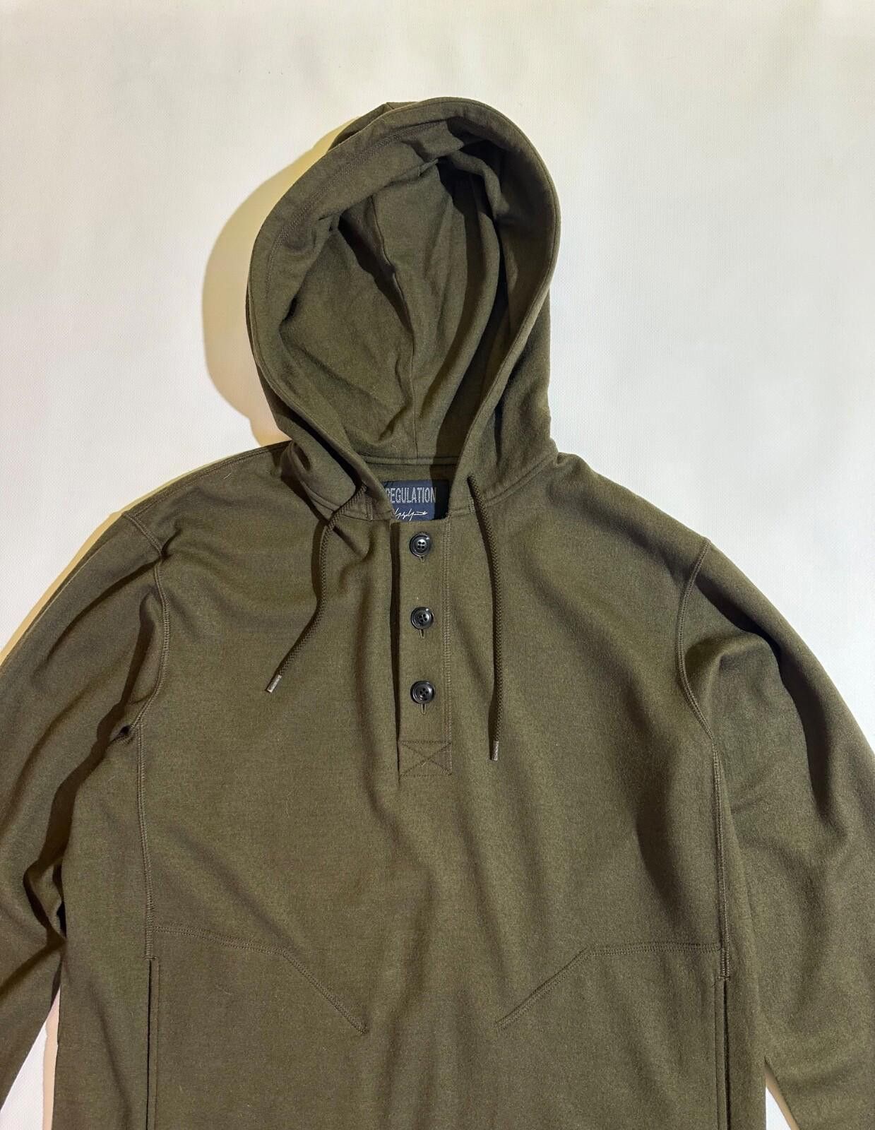 Yohji Yamamoto REGULATION Yohji Yamamoto Hoodie Green Sz 3 Size US L / EU 52-54 / 3 - 4 Thumbnail