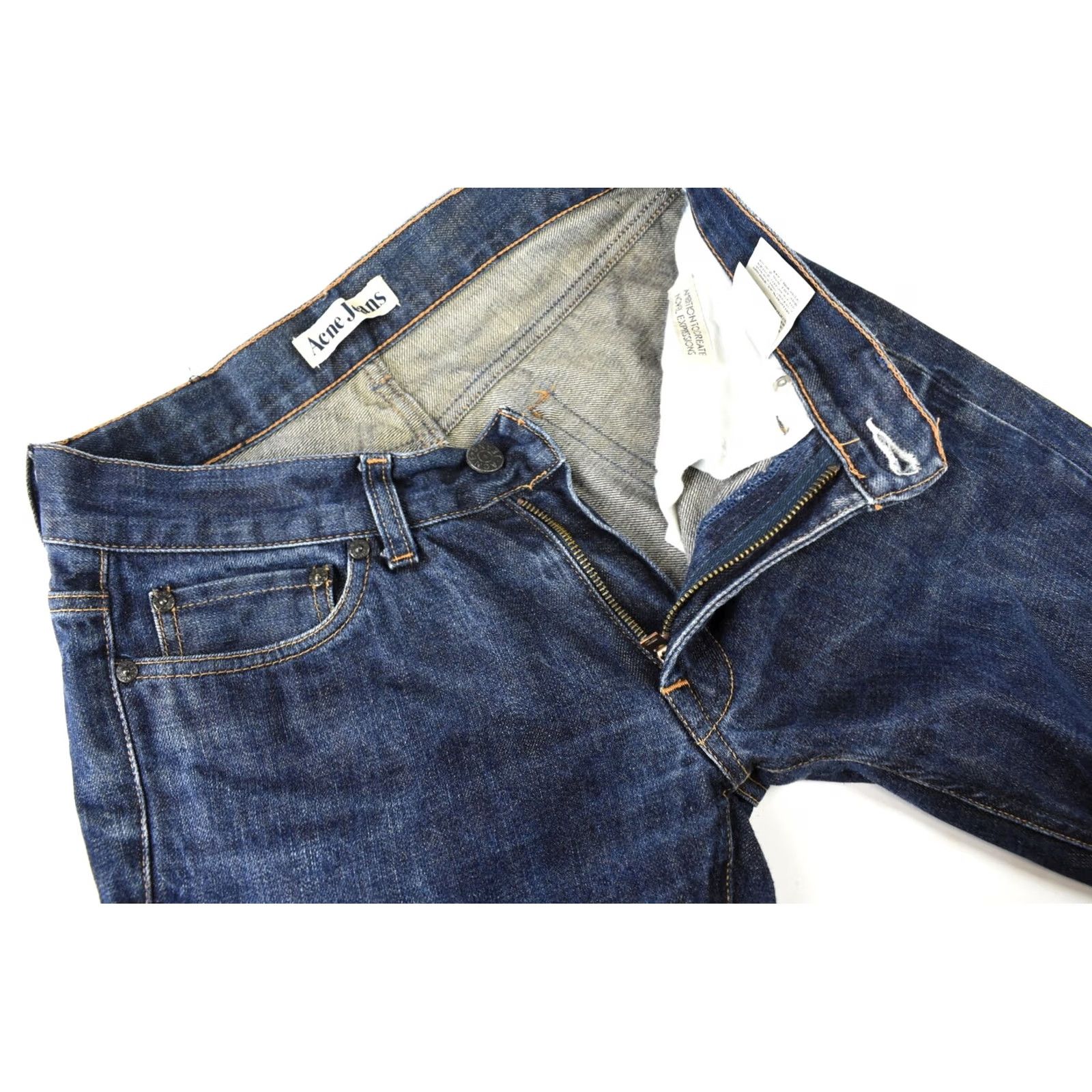 Denime ACNE JEANS Mic Rigid Jeans Men Slim Blue W29 L28 Faded Whisker Denim Casual Size US 29 - 4 Thumbnail