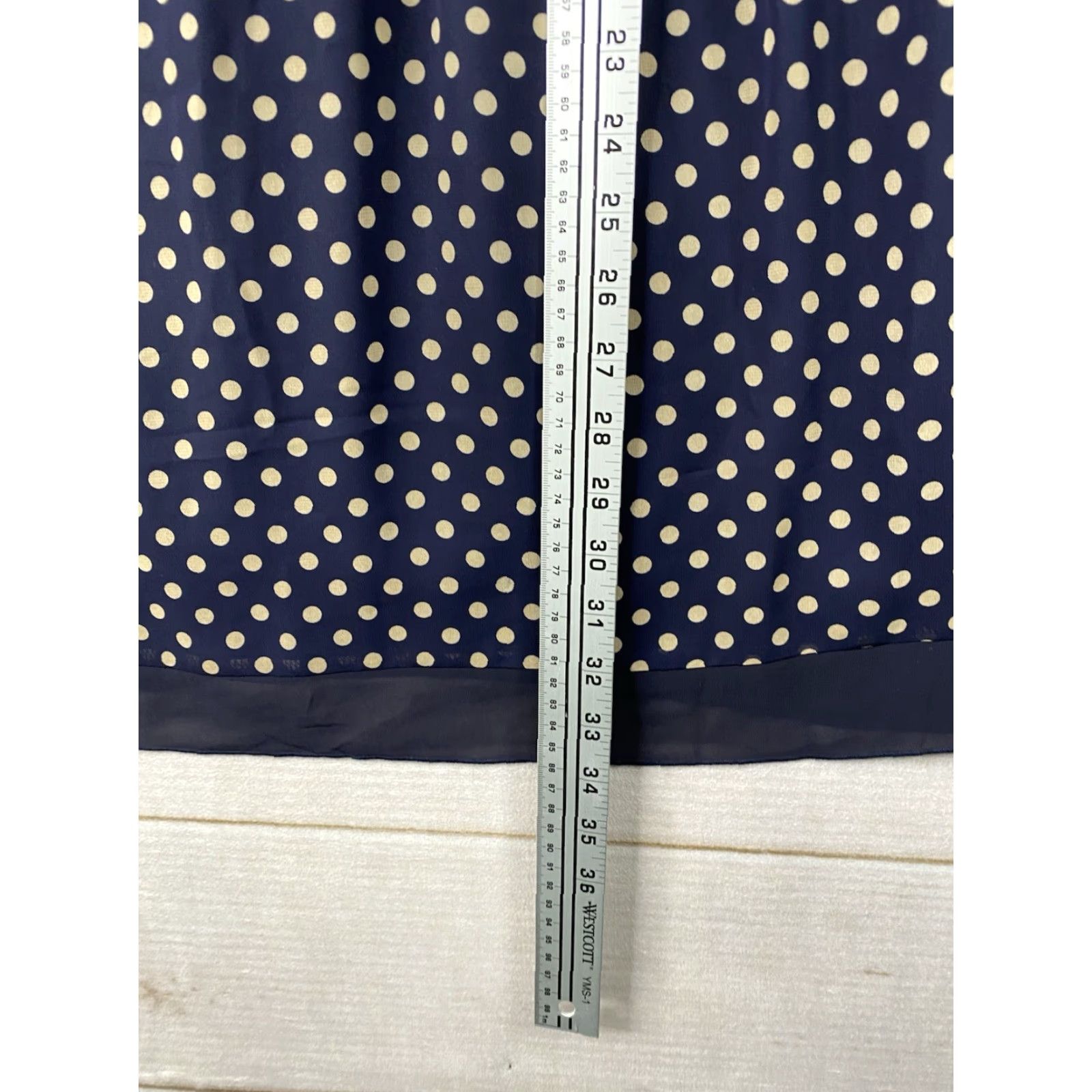 Vintage VINTAGE Enfocus Dress Womens 8P PETITE Blue Polka Dot V-Neck Elastic Waist Shirt? Size M / US 6-8 / IT 42-44 - 7 Thumbnail