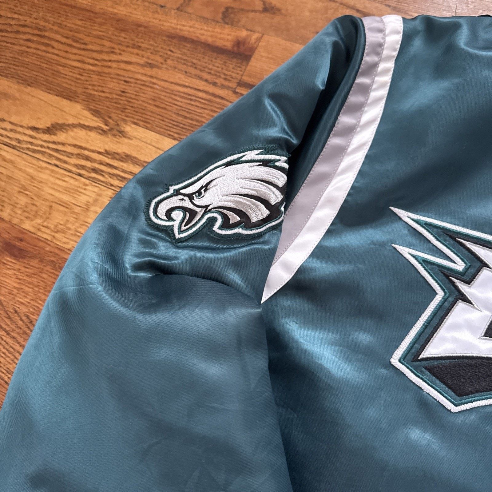Starter Starter Philadelphia Eagles Satin Jacket Button Snap Quilted Size US XXL / EU 58 / 5 - 5 Thumbnail