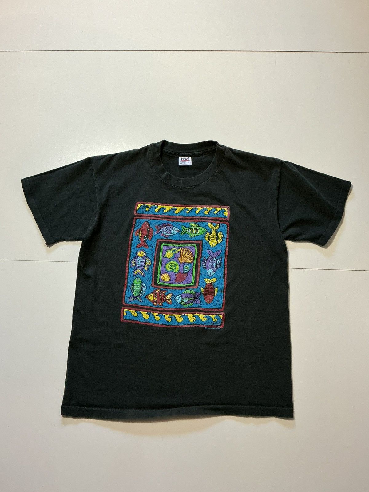 Vintage Vintage 1993 Lifestyles Fish Seashells Sea Ocean T-Shirt Size US L / EU 52-54 / 3 - 1 Thumbnail