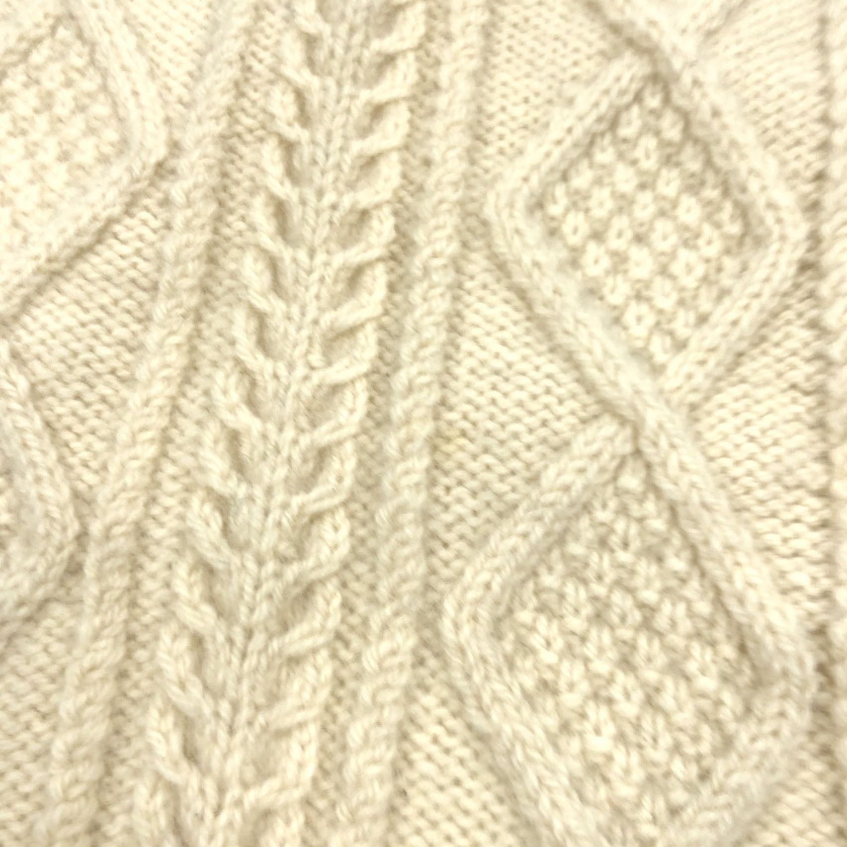 Vintage Premier Aran Sweater Men's Cream Cable Knit Wool 100% L Crew Neck Pullover Jumper Handknit Heavyweight Wool Irish Classic Outdoor Autumn Winter Size US L / EU 52-54 / 3 - 6 Thumbnail