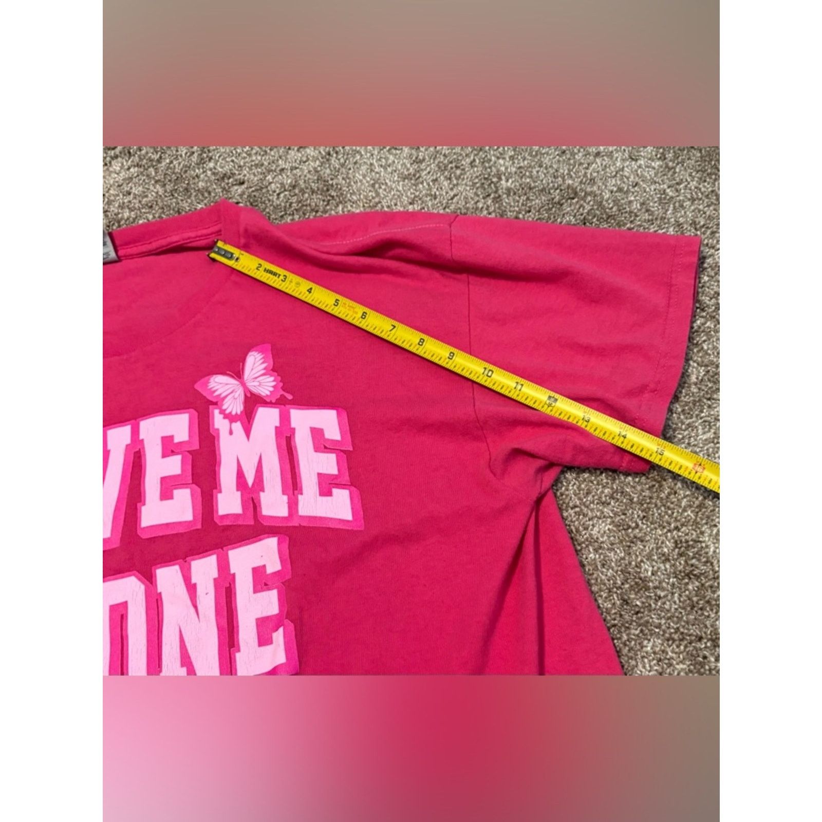 Gildan (Gildan) Pink Leave Me Alone Butterfly Tee: Size XL Size XL / US 12-14 / IT 48-50 - 7 Thumbnail
