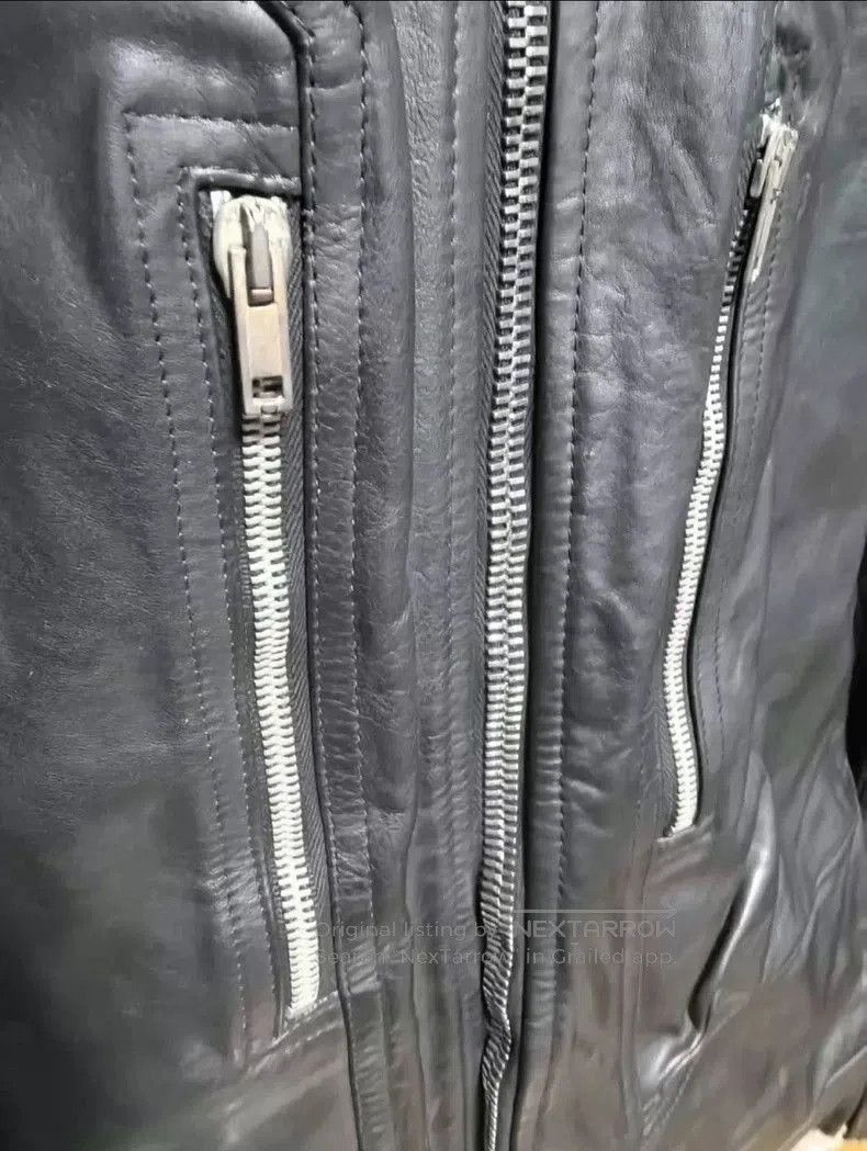 Rick Owens Rick Owens Leather Pilot Jacket with Hood- Size US L / EU 52-54 / 3 - 4 Thumbnail