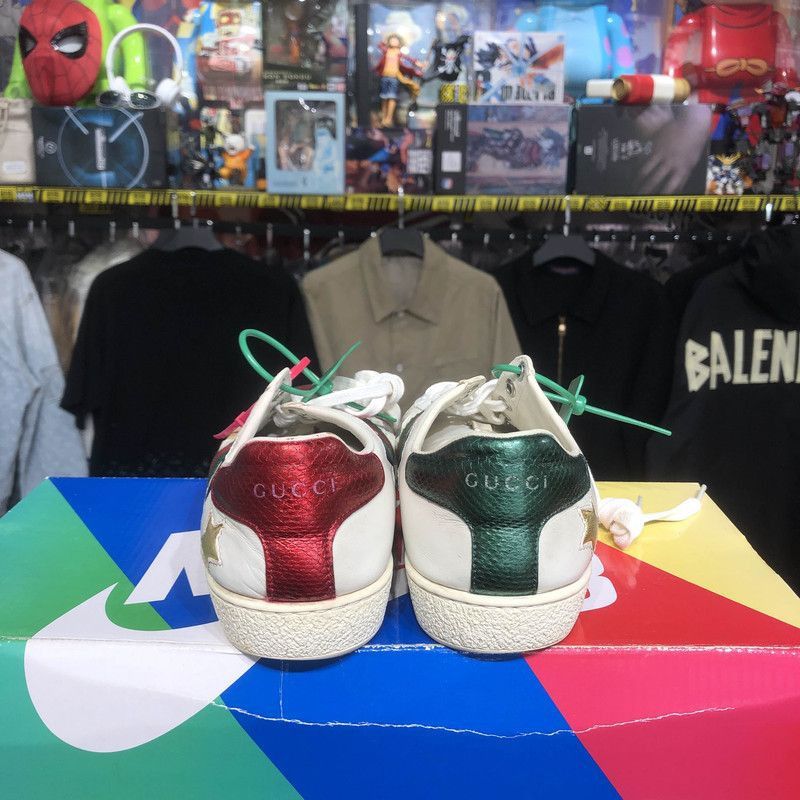 Gucci Gucci Ace White Leather Star Low-Top Sneakers -2508 Size US 6 / IT 36 - 3 Thumbnail