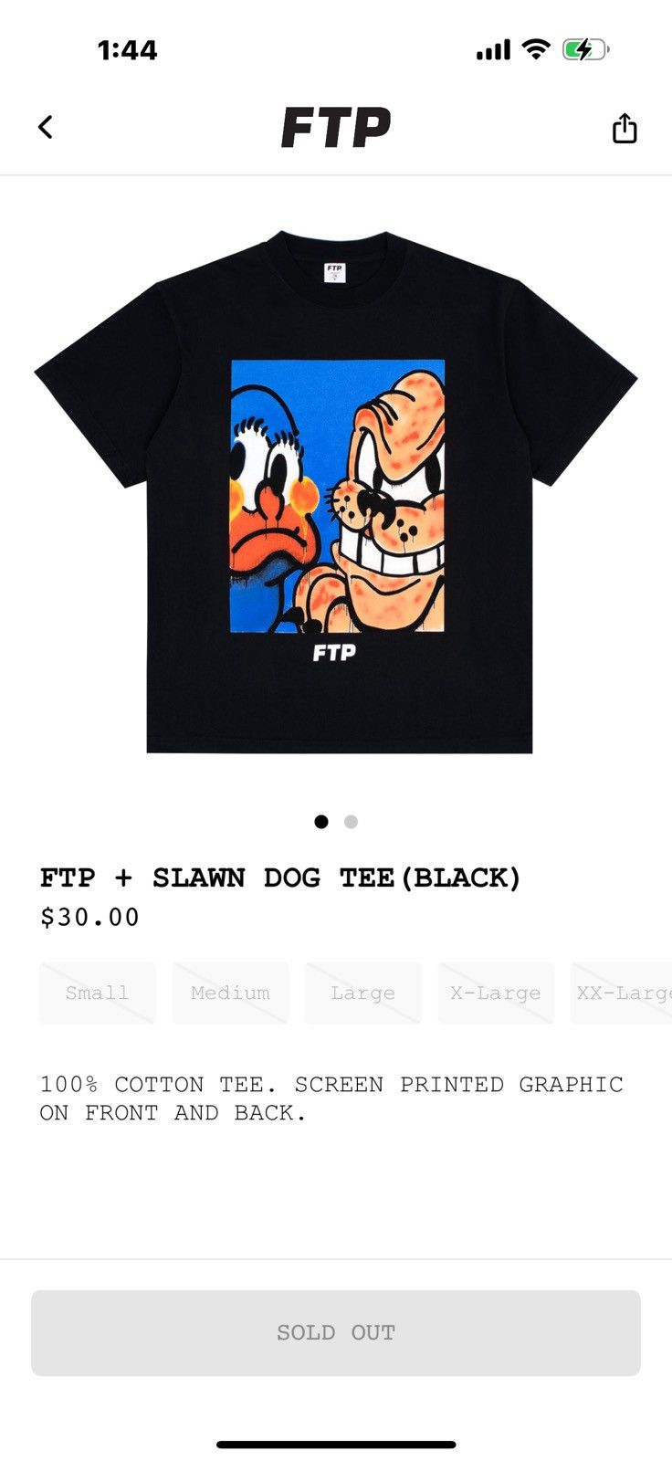 Fuck The Population FTP + SLAWN DOG TEE(BLACK) Size US L / EU 52-54 / 3 - 1 Thumbnail