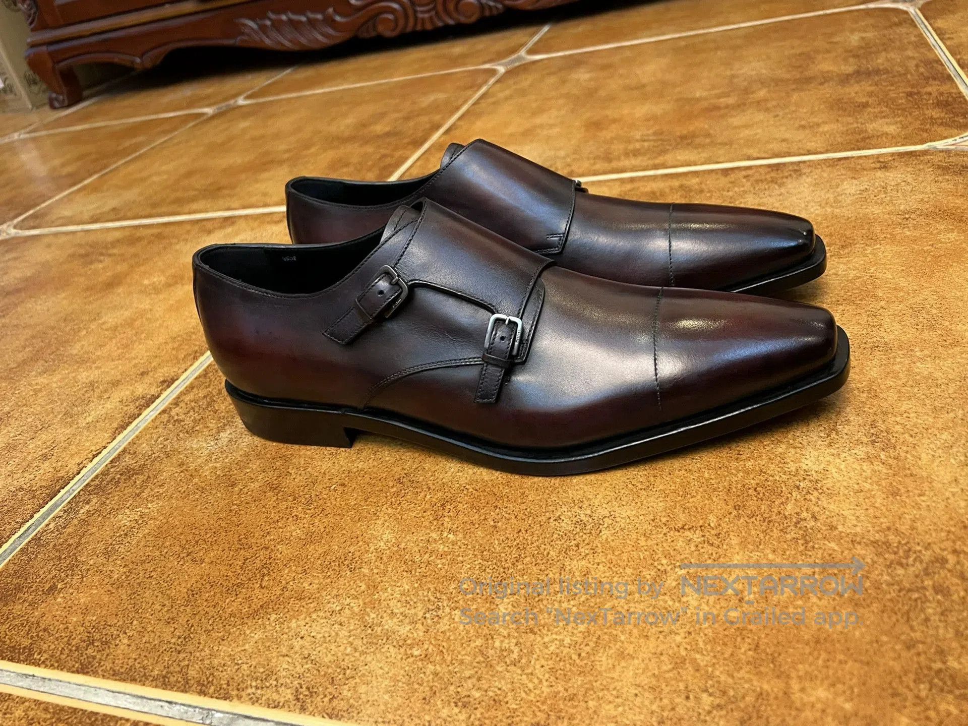 Berluti Brown Formal Leather Monk Strap Shoes Size 8.5. Size US 8.5 / EU 41-42 - 3 Thumbnail