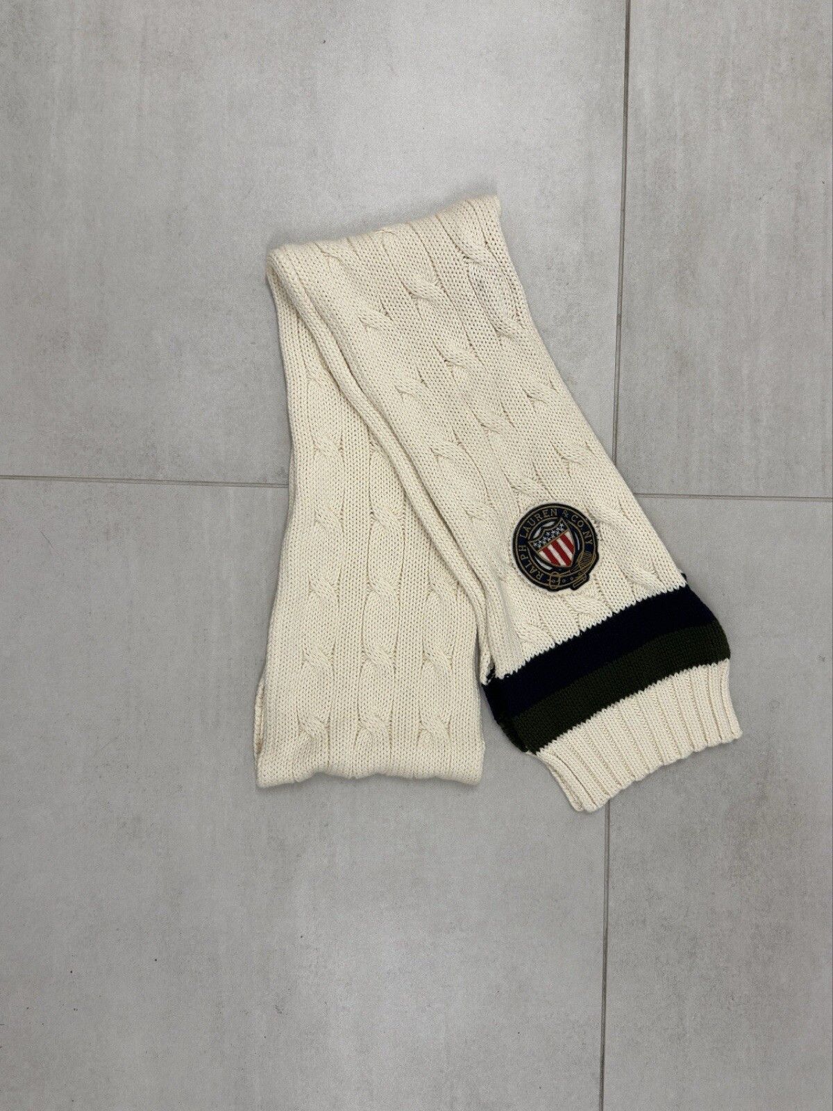 Polo Ralph Lauren Ralph Lauren Cotton Cashmere Blend Cable Knit Scarf Size ONE SIZE - 2 Thumbnail