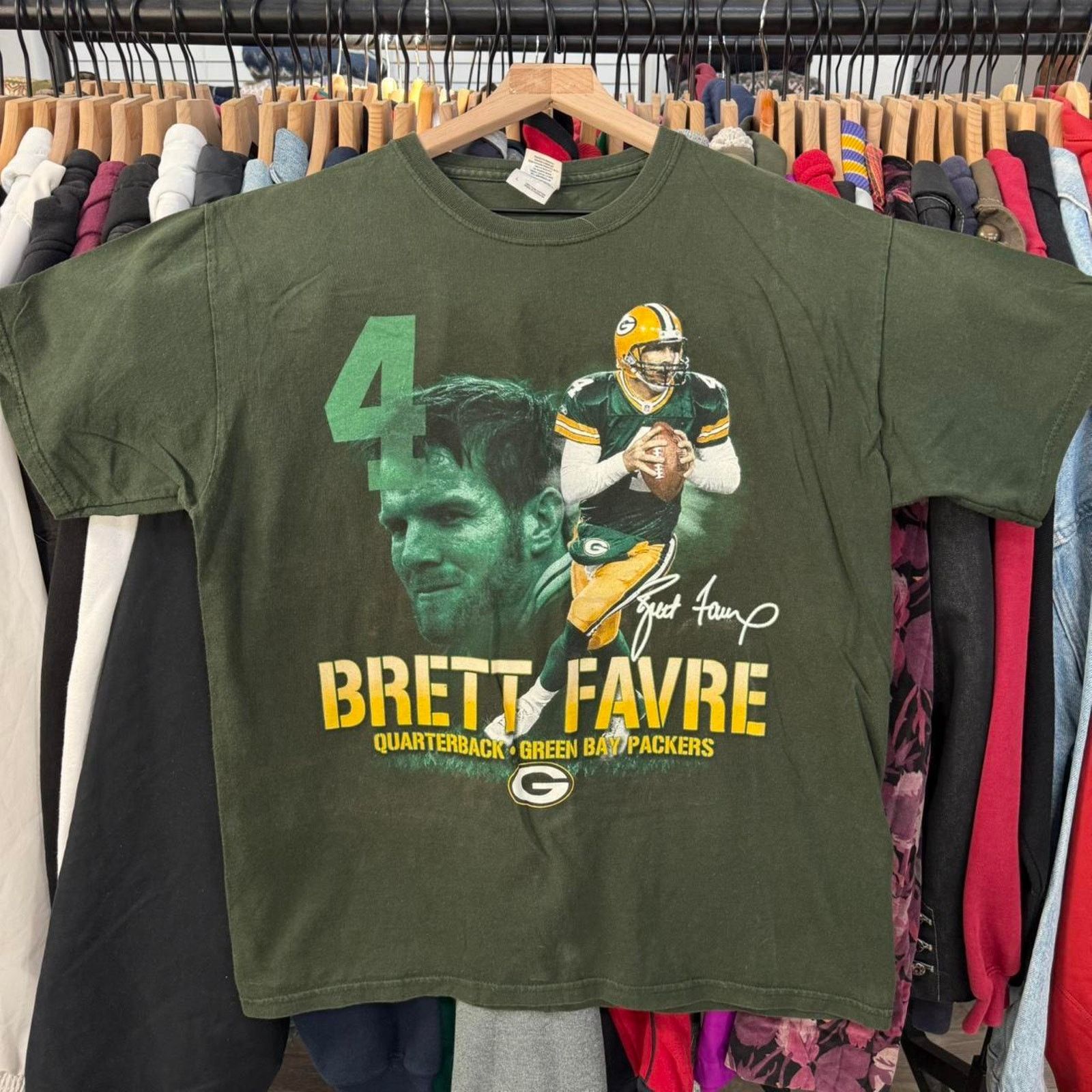 NFL Vintage Brett Favre Greenbay Packers NFL Tee Green Size US L / EU 52-54 / 3 - 1 Thumbnail