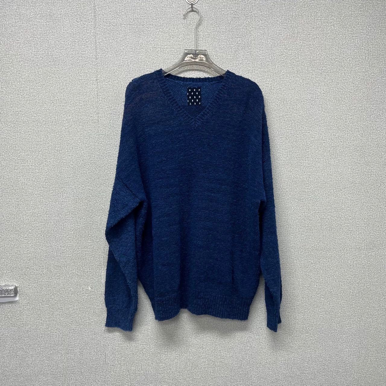Visvim Visvim-ict 21aw exhibition limited blue stain destruction sweater Size US XL / EU 56 / 4 - 1 Thumbnail