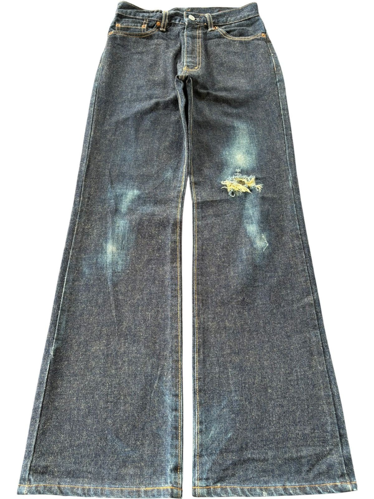 Other Vintage 90s Bobson 530 Raw Denim Distress Flare Jeans Size US 27 - 1 Thumbnail