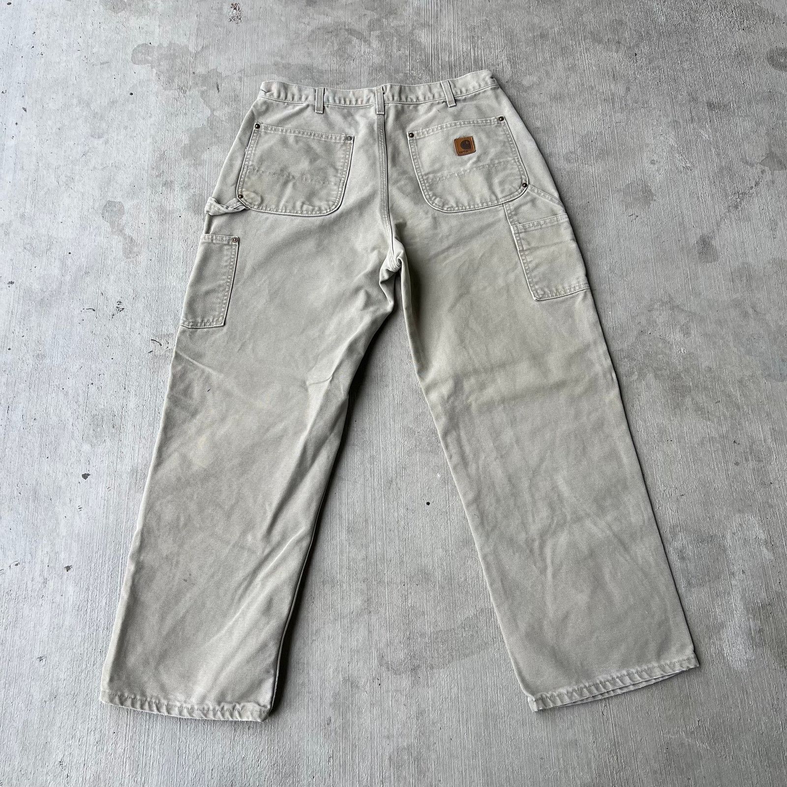 Carhartt × Vintage Carhartt TAN gray double knee work wear carpenter pants Size US 32 / EU 48 - 5 Thumbnail