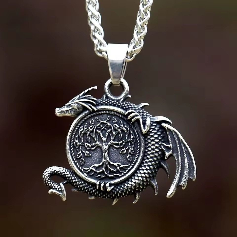 Jewelry Tree of Life and dragon Pendant Necklace Size ONE SIZE - 1 Thumbnail