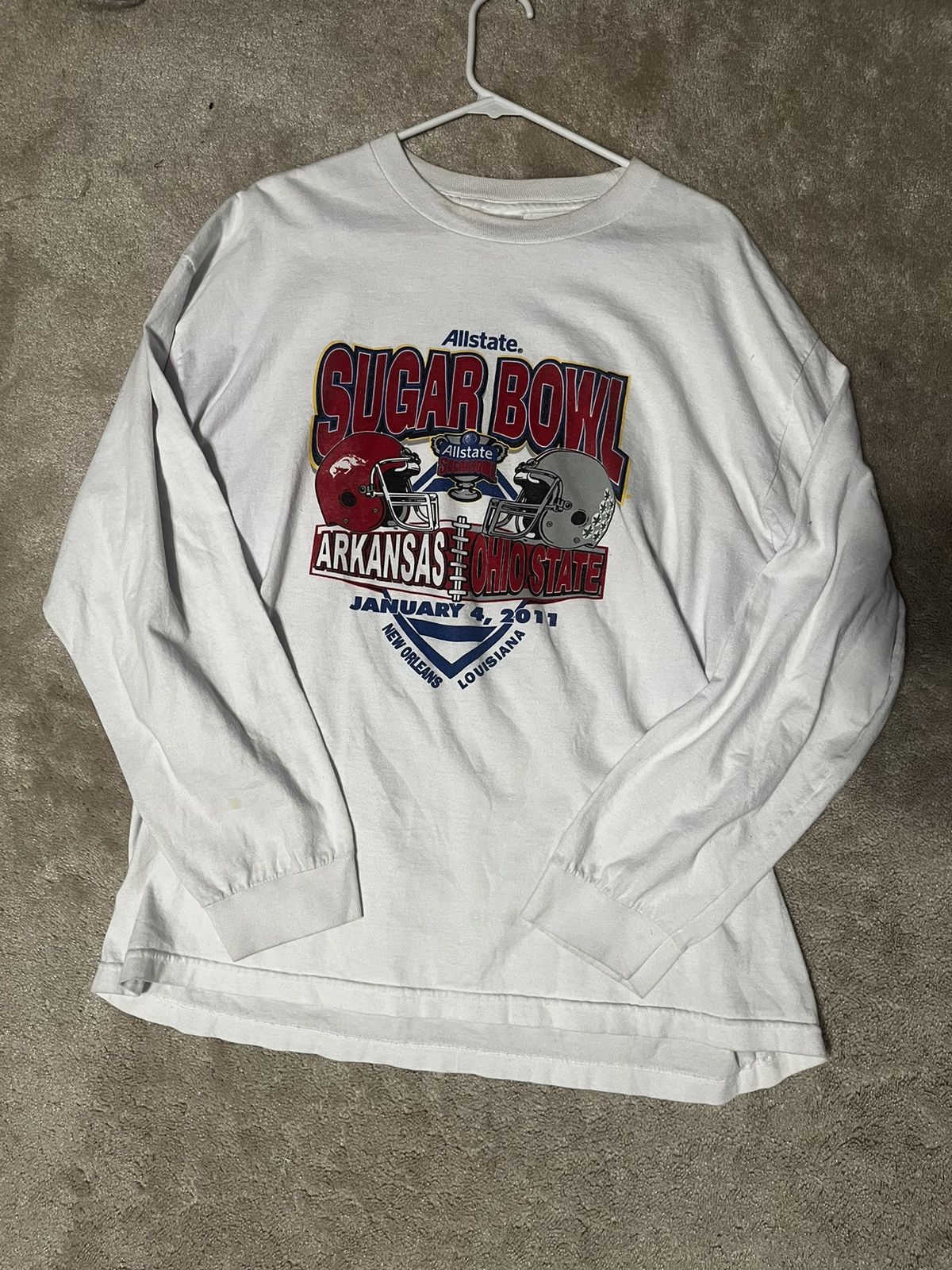 Vintage Arkansas-Ohio state sugerbowl long sleeve tee Size US L / EU 52-54 / 3 - 1 Thumbnail