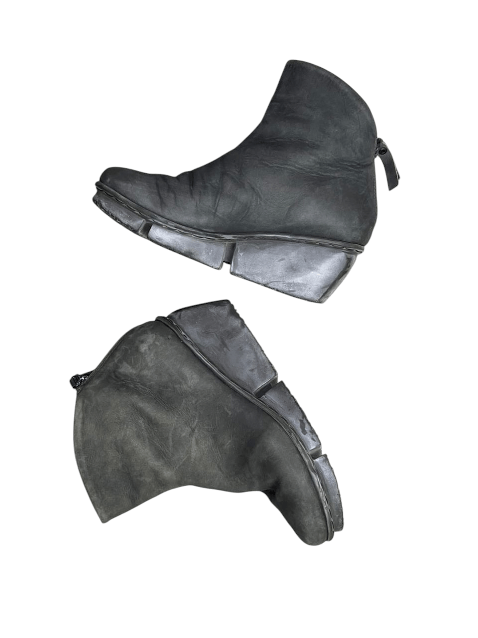 Trippen Trippen Swift Dark Grey Leather Short Boots Size US 5 / IT 35 - 8 Thumbnail